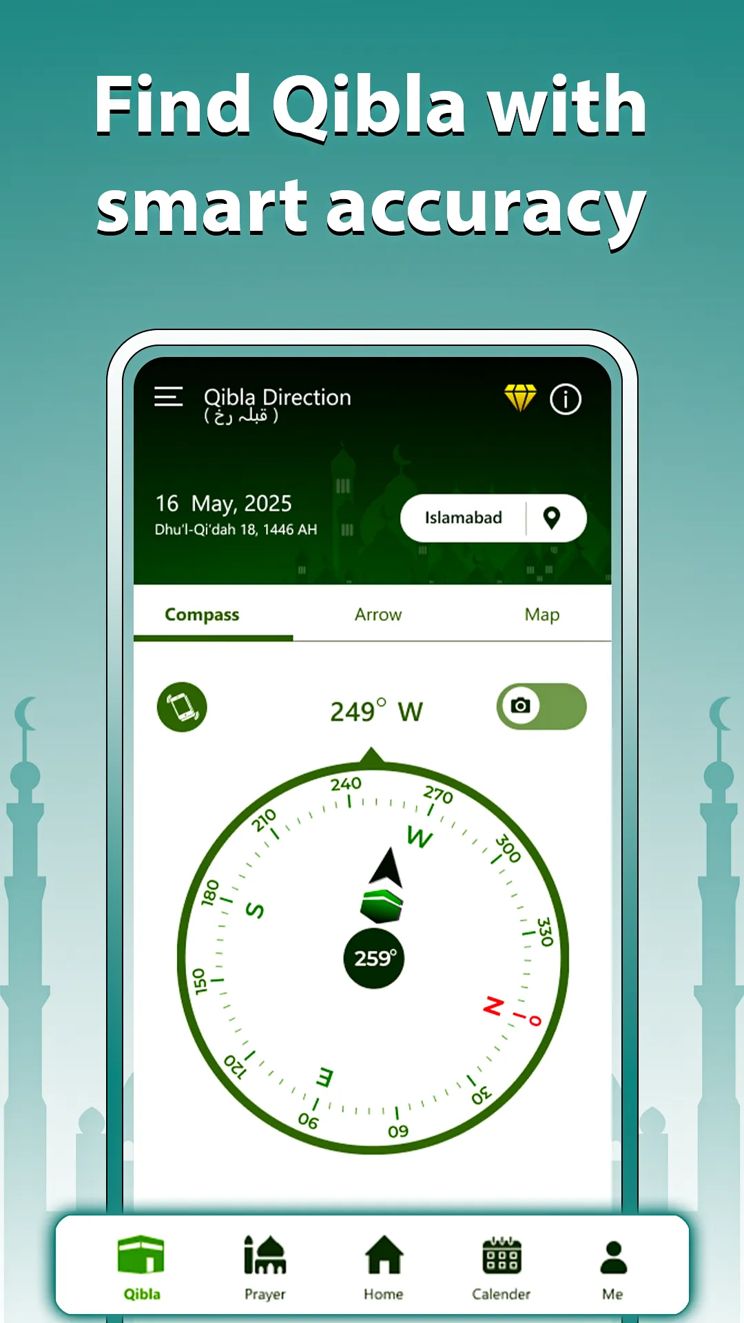 Qibla Finder - Muslim Prayer | Indus Appstore | Screenshot