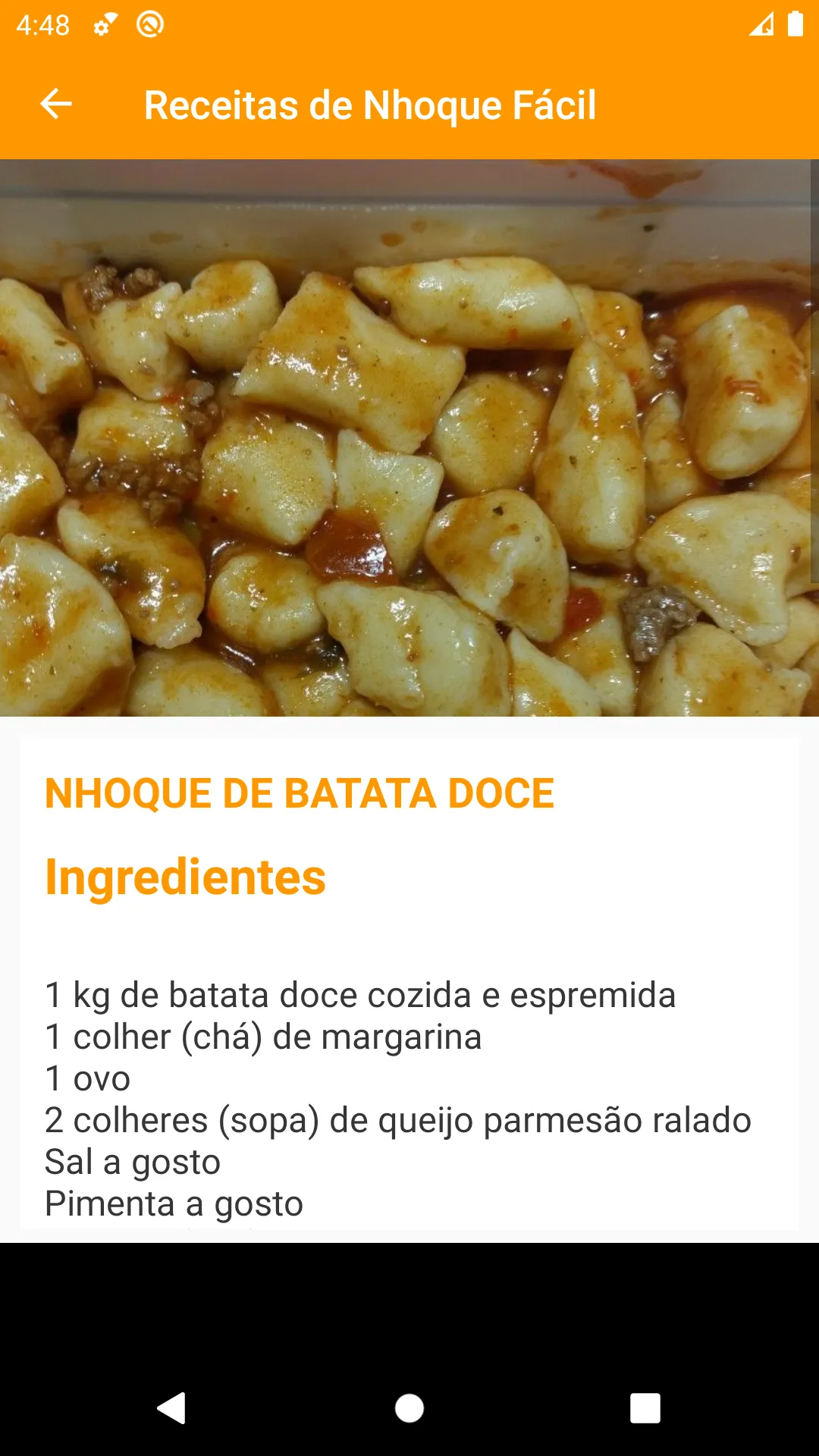 Receitas de Nhoque Fácil | Indus Appstore | Screenshot