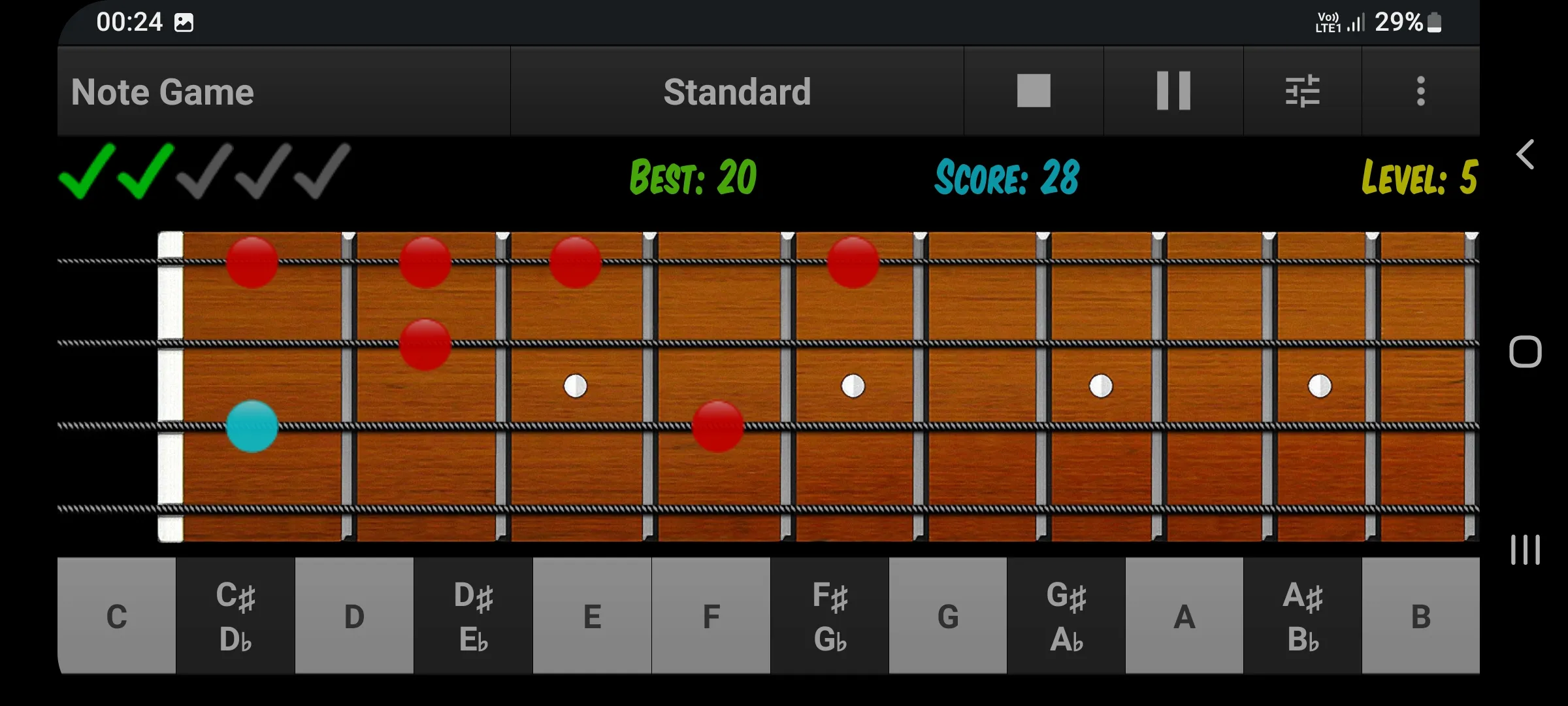 Bass Guitar Note Trainer Demo | Indus Appstore | Screenshot