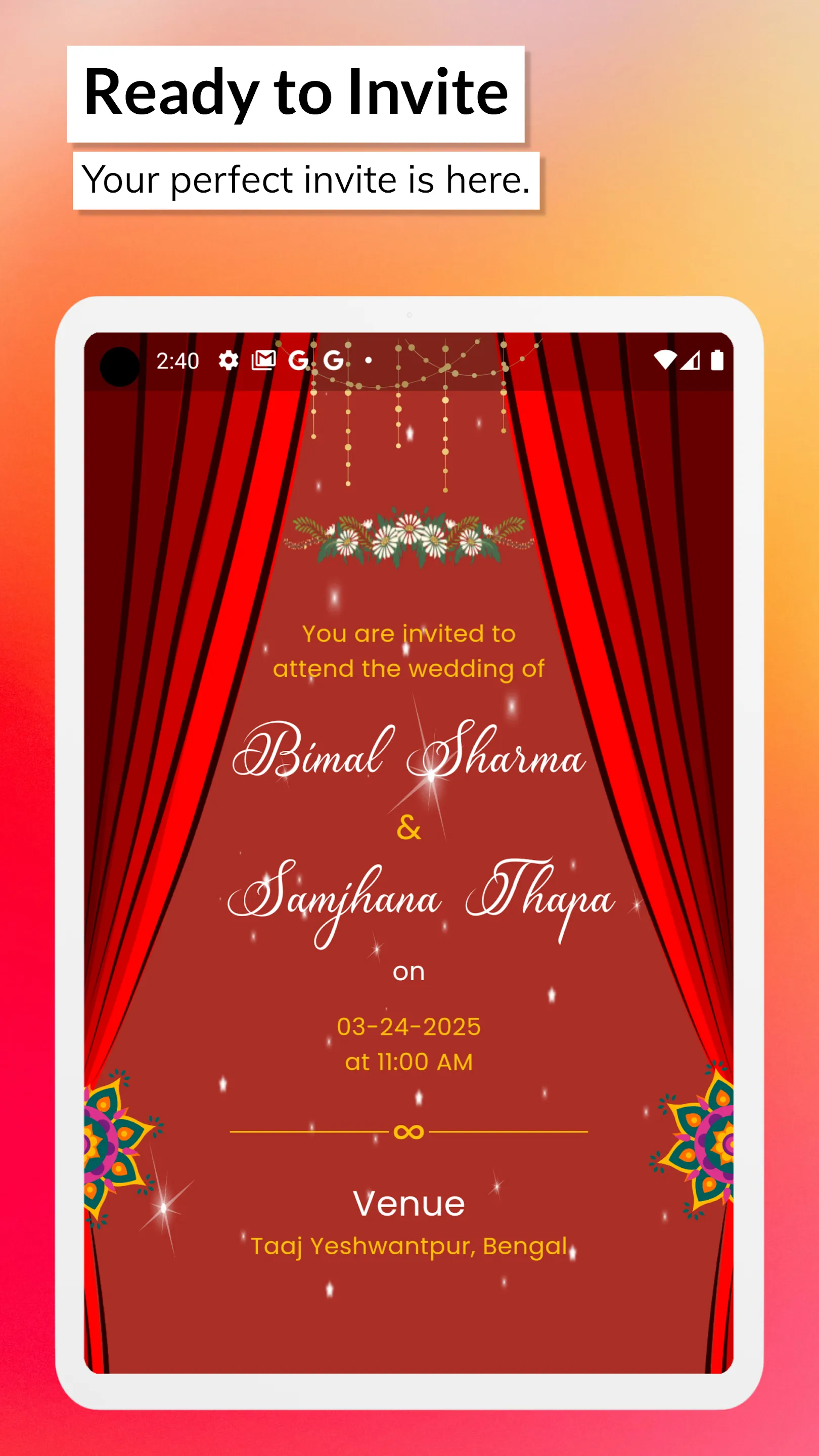 Wedding Invitation Video Maker | Indus Appstore | Screenshot