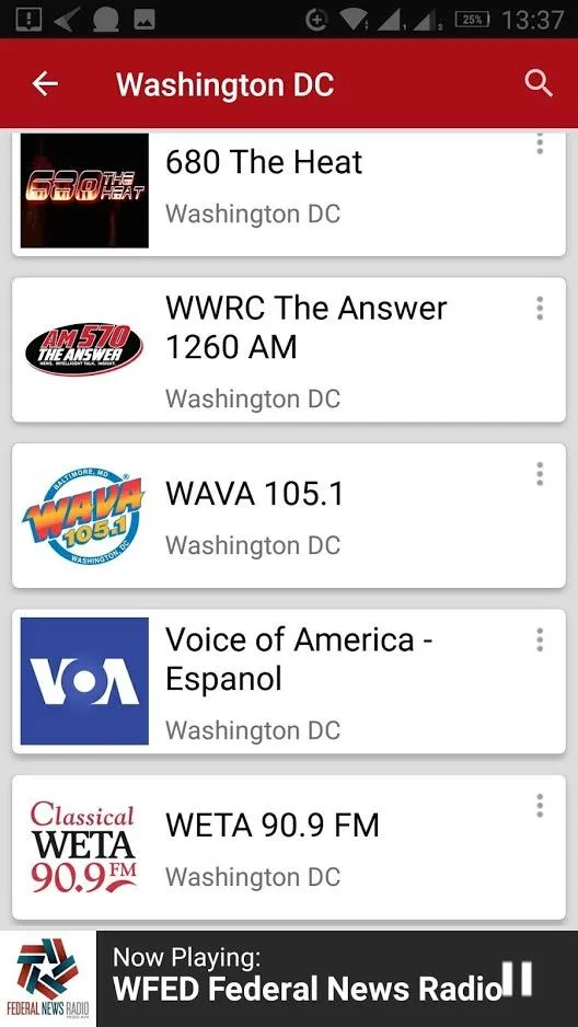 Washington DC Radio Stations | Indus Appstore | Screenshot