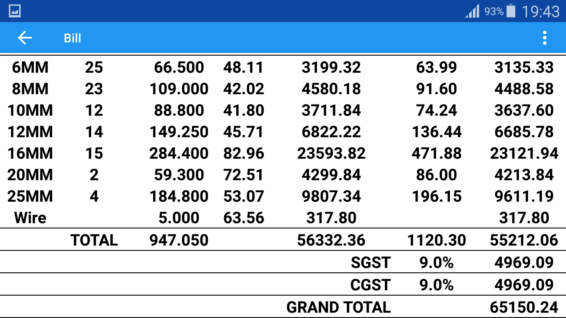 Steel TMT RebarCost Calculator | Indus Appstore | Screenshot