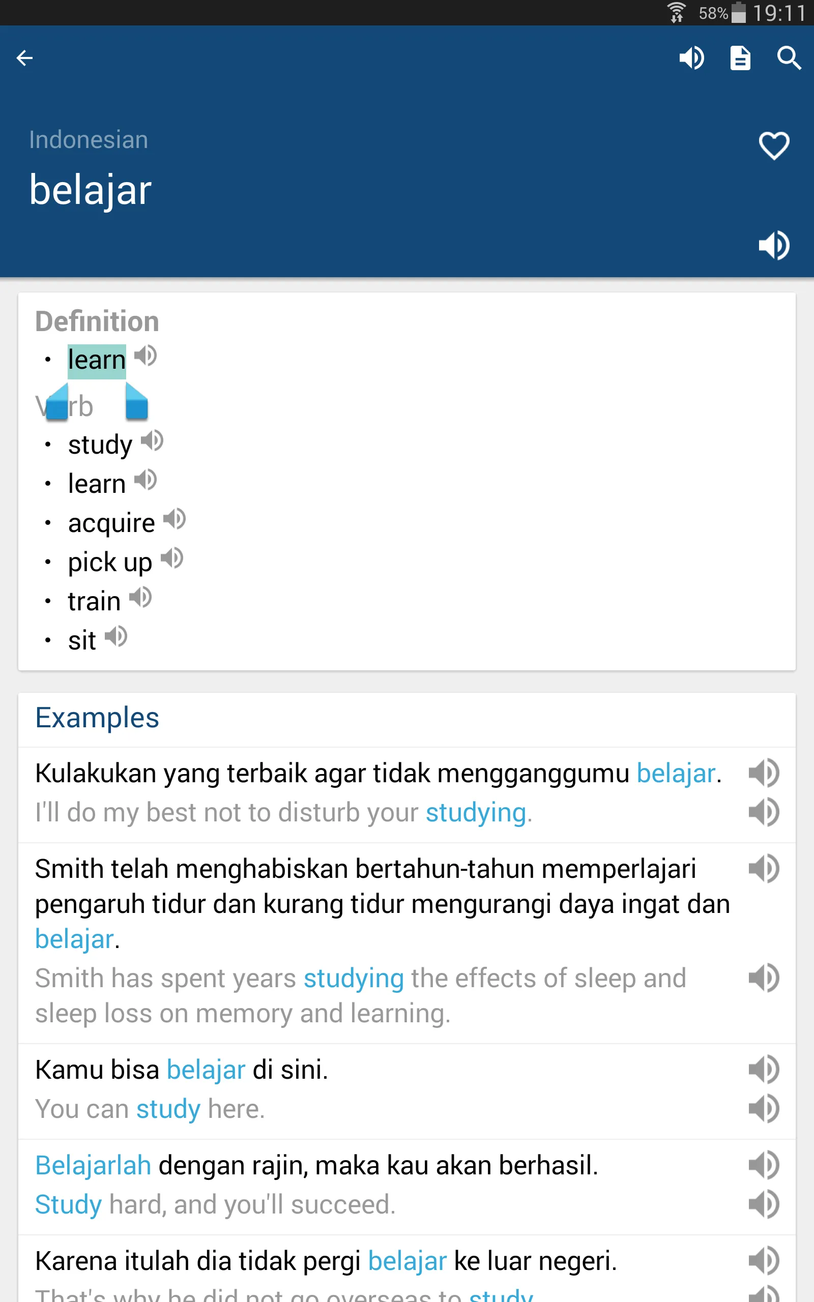 Indonesian English Dictionary | Indus Appstore | Screenshot