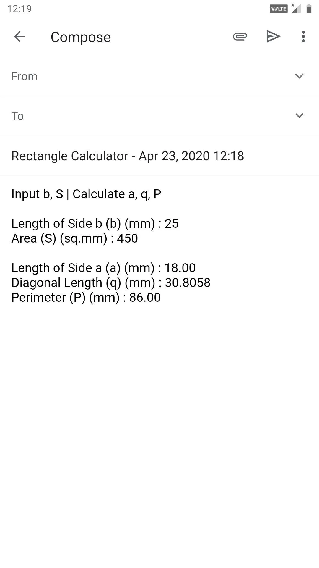 Rectangle Calculator | Indus Appstore | Screenshot