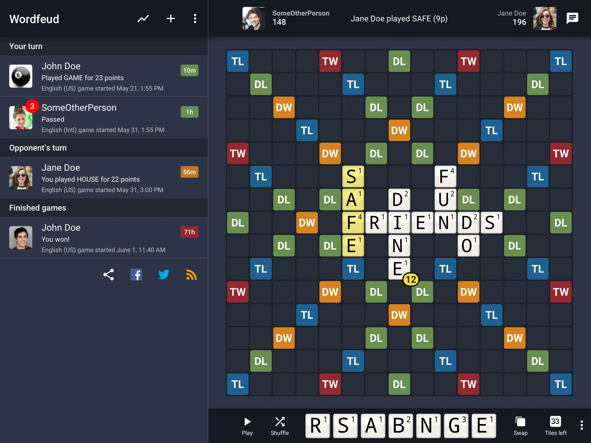 Wordfeud | Indus Appstore | Screenshot