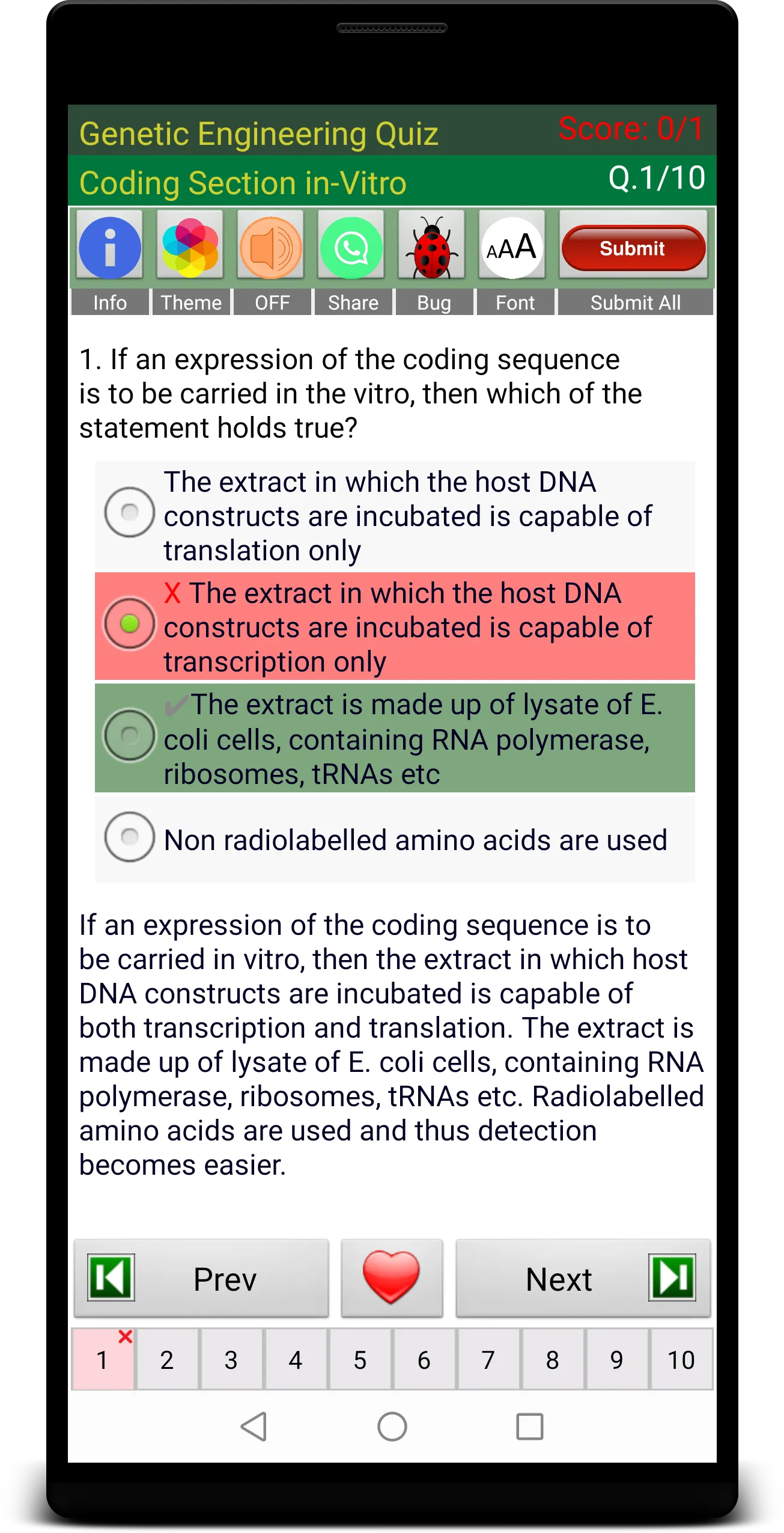 Genetic Engineering Quiz | Indus Appstore | Screenshot