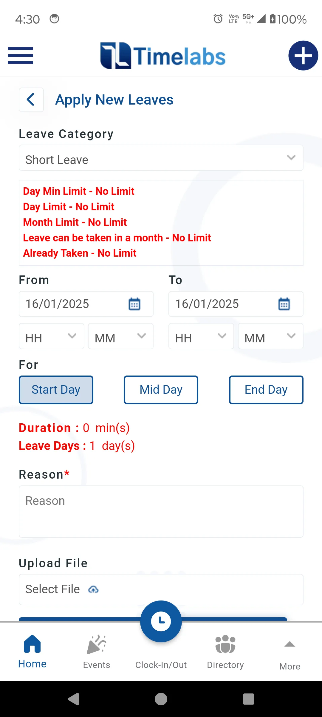 Timelabs Employee Self Service | Indus Appstore | Screenshot