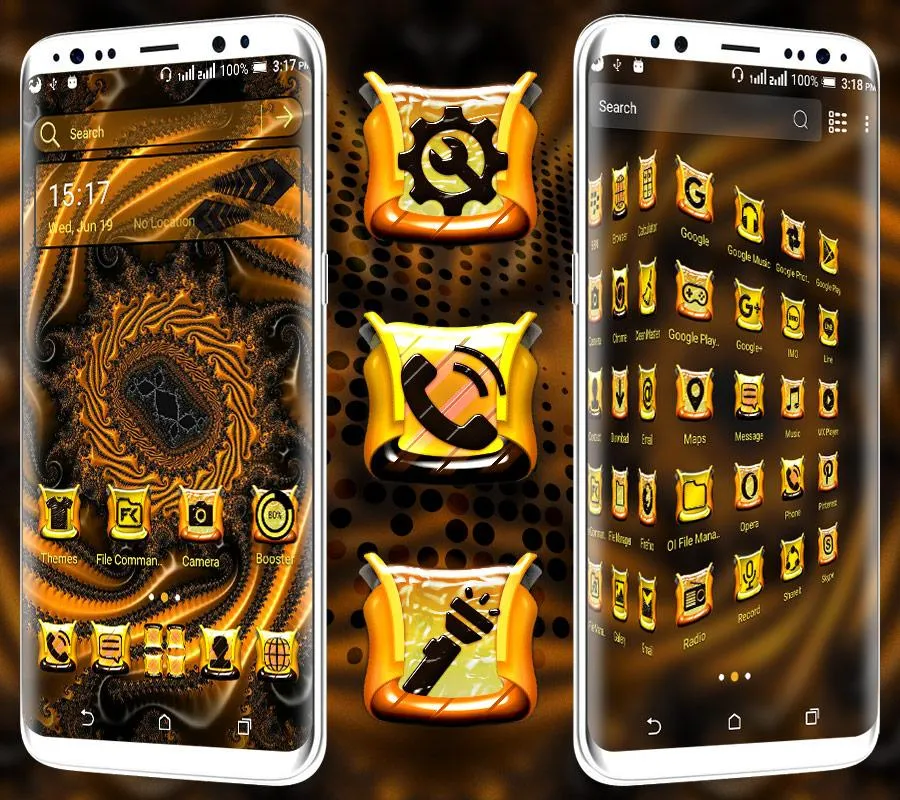 Golden Fractal Shape Theme | Indus Appstore | Screenshot