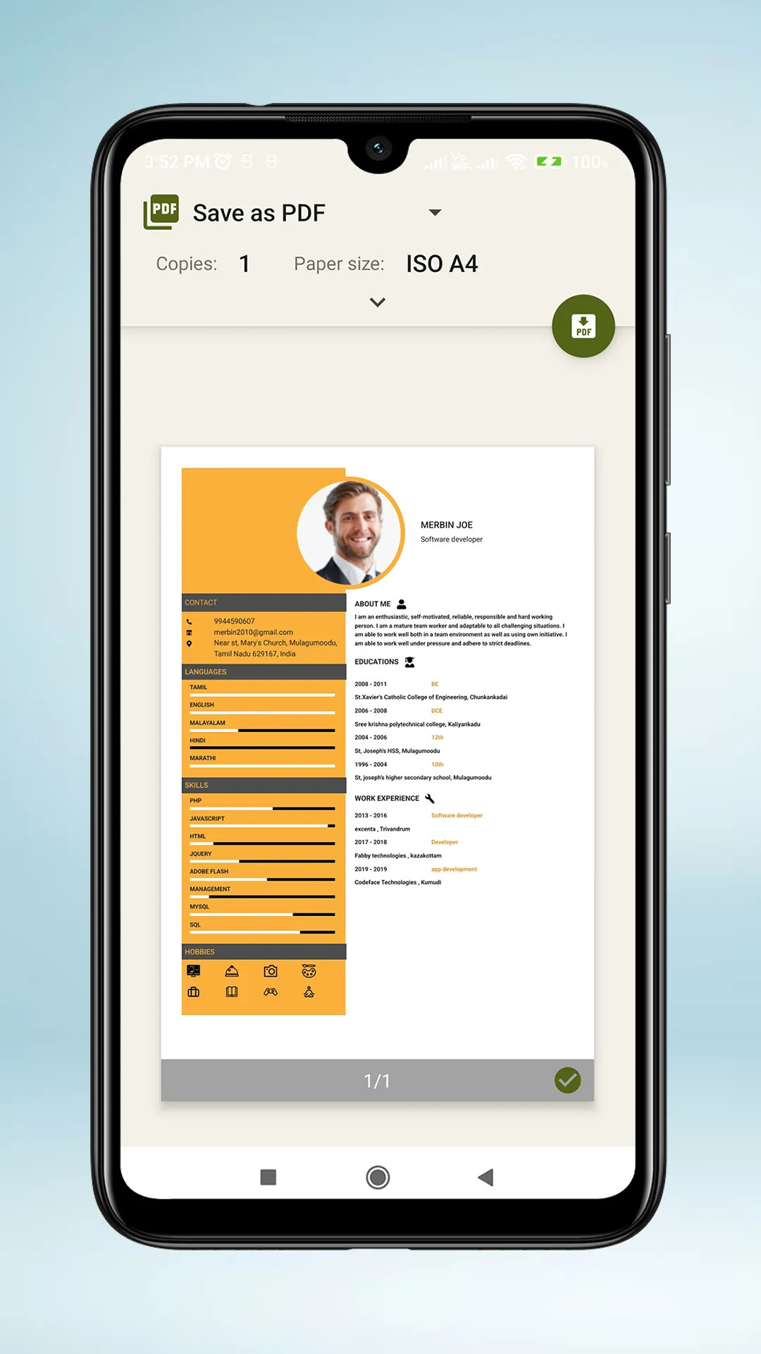 Resume maker - CV builder | Indus Appstore | Screenshot