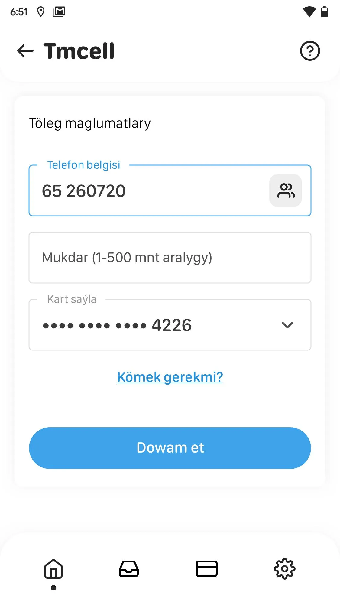 TMCELL Töleg | Indus Appstore | Screenshot