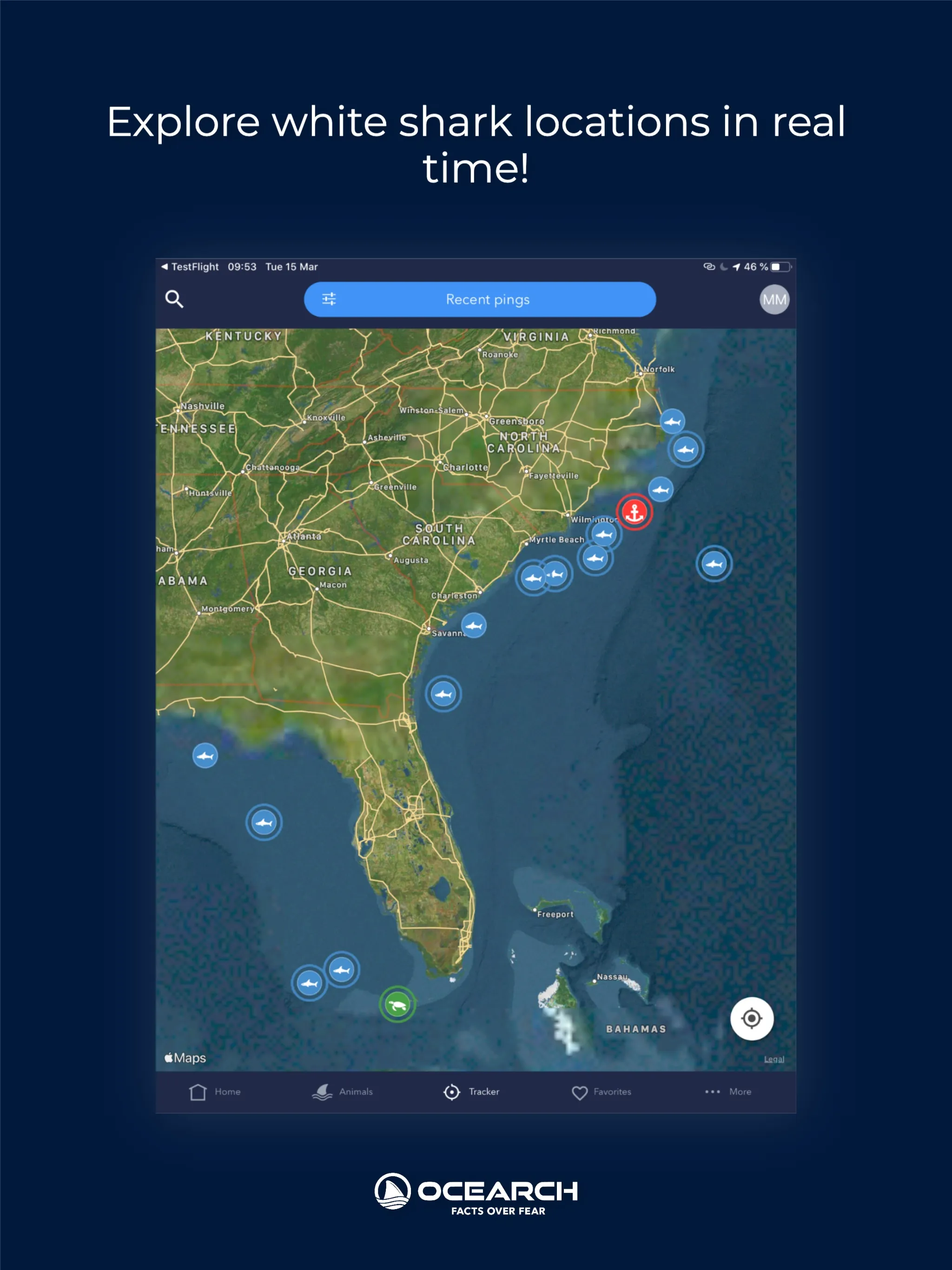 OCEARCH Shark Tracker | Indus Appstore | Screenshot