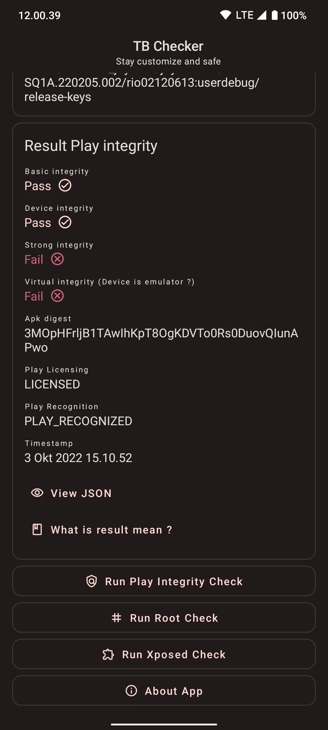 TB Checker - Play Integrity | Indus Appstore | Screenshot
