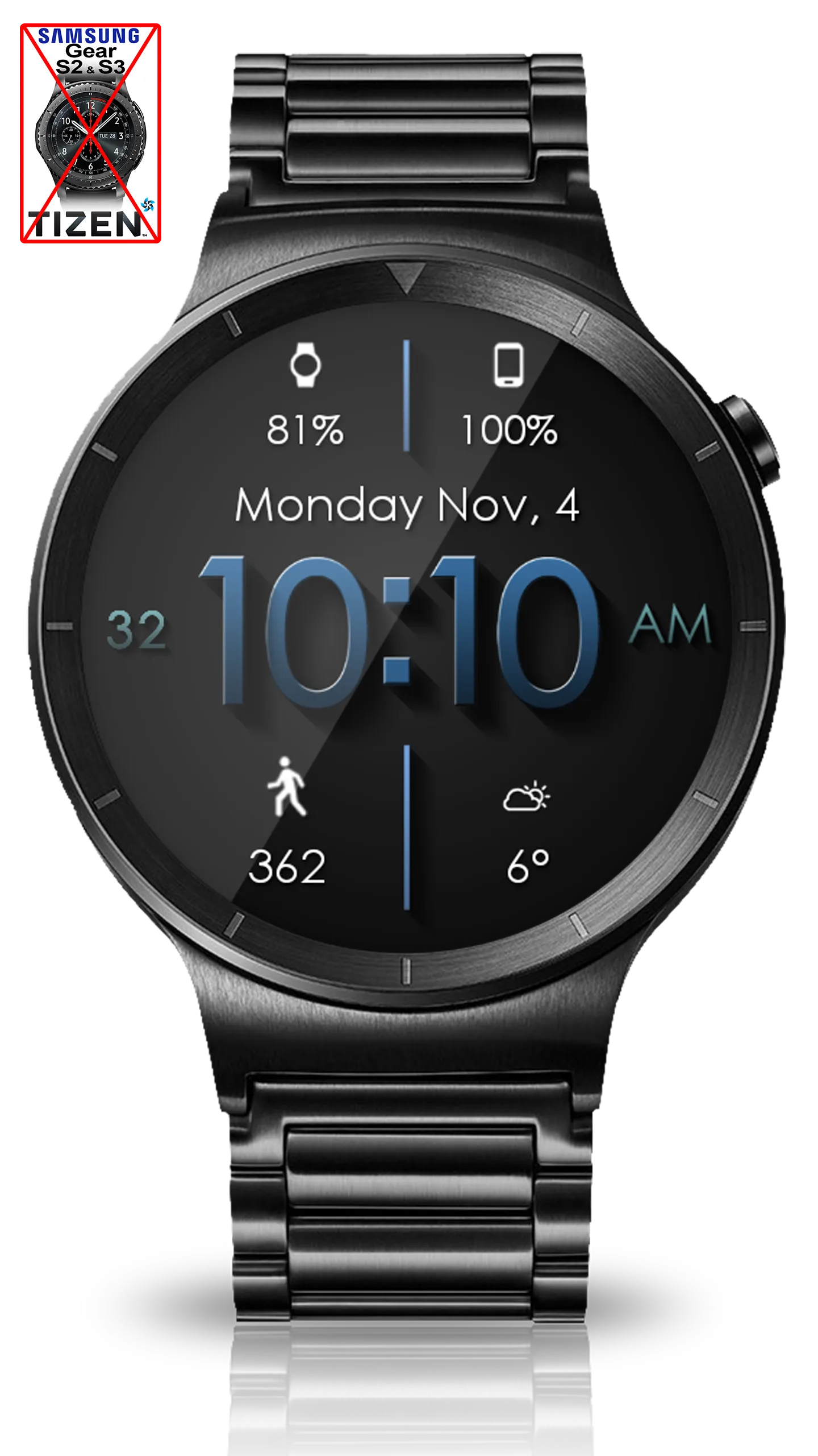 Material Shadow HD Watch Face | Indus Appstore | Screenshot