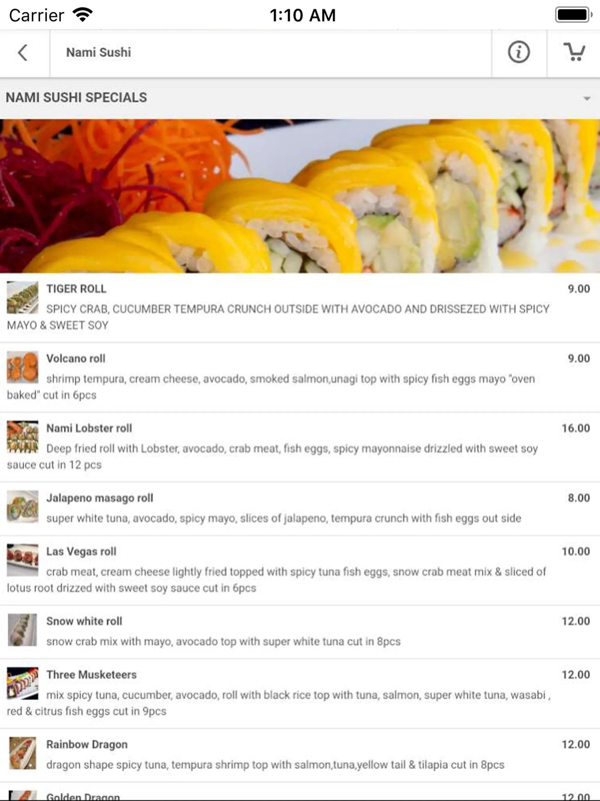 Nami Sushi Restaurant | Indus Appstore | Screenshot