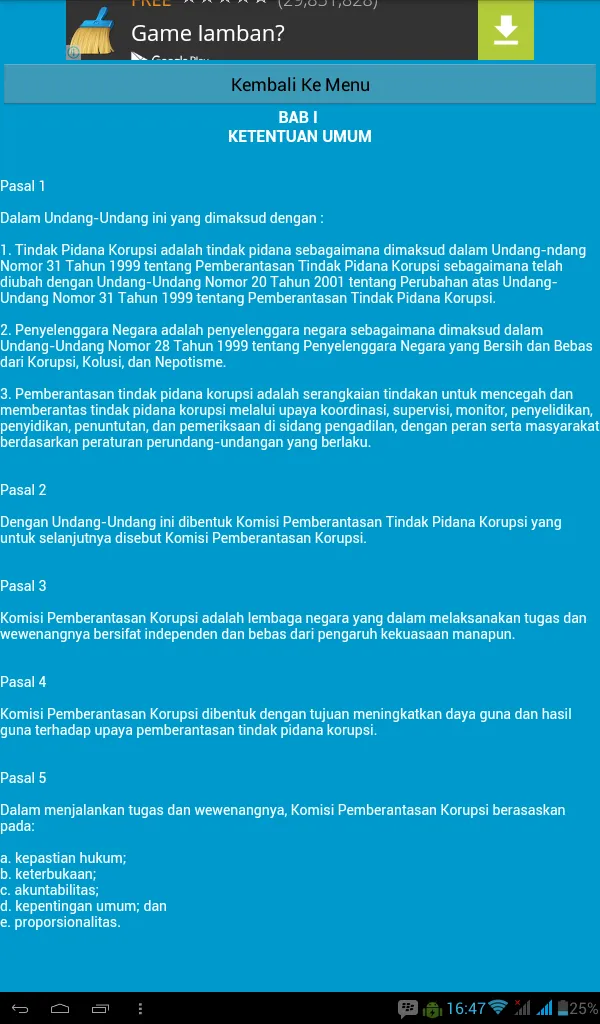 Undang2 Pemberantasan Korupsi | Indus Appstore | Screenshot