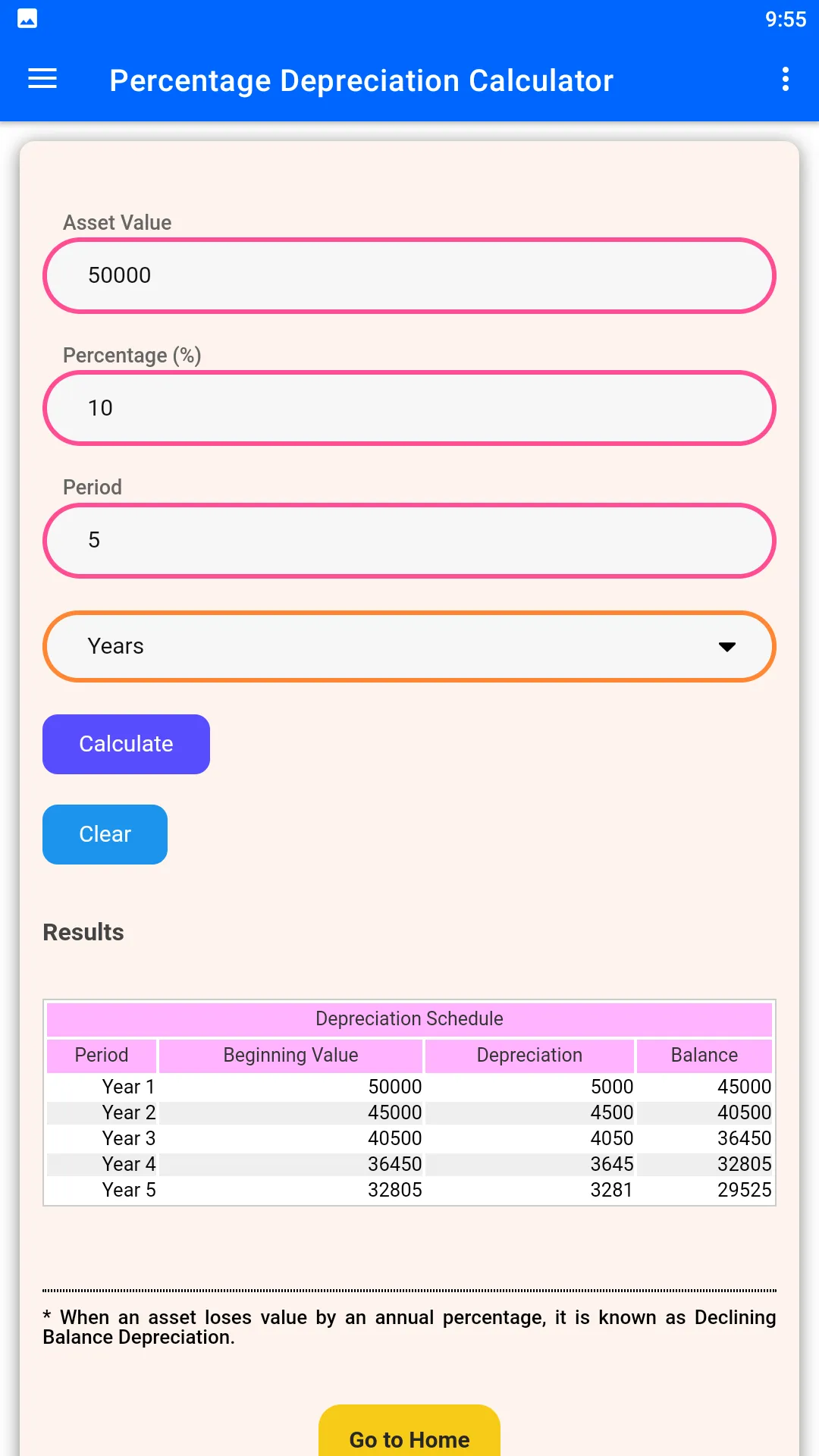 Depreciation Calculator | Indus Appstore | Screenshot