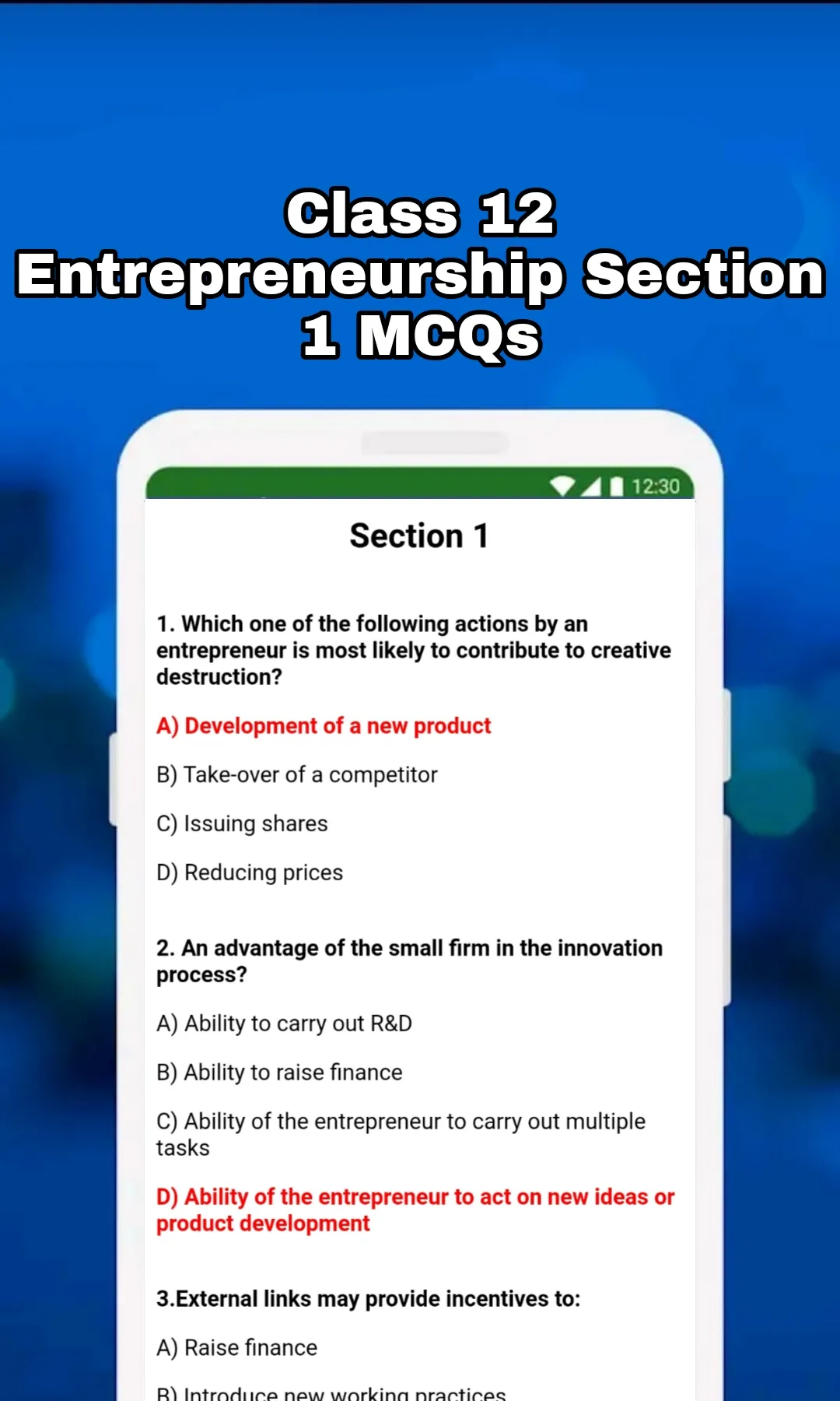 Class 12 Entrepreneurship CBSE | Indus Appstore | Screenshot