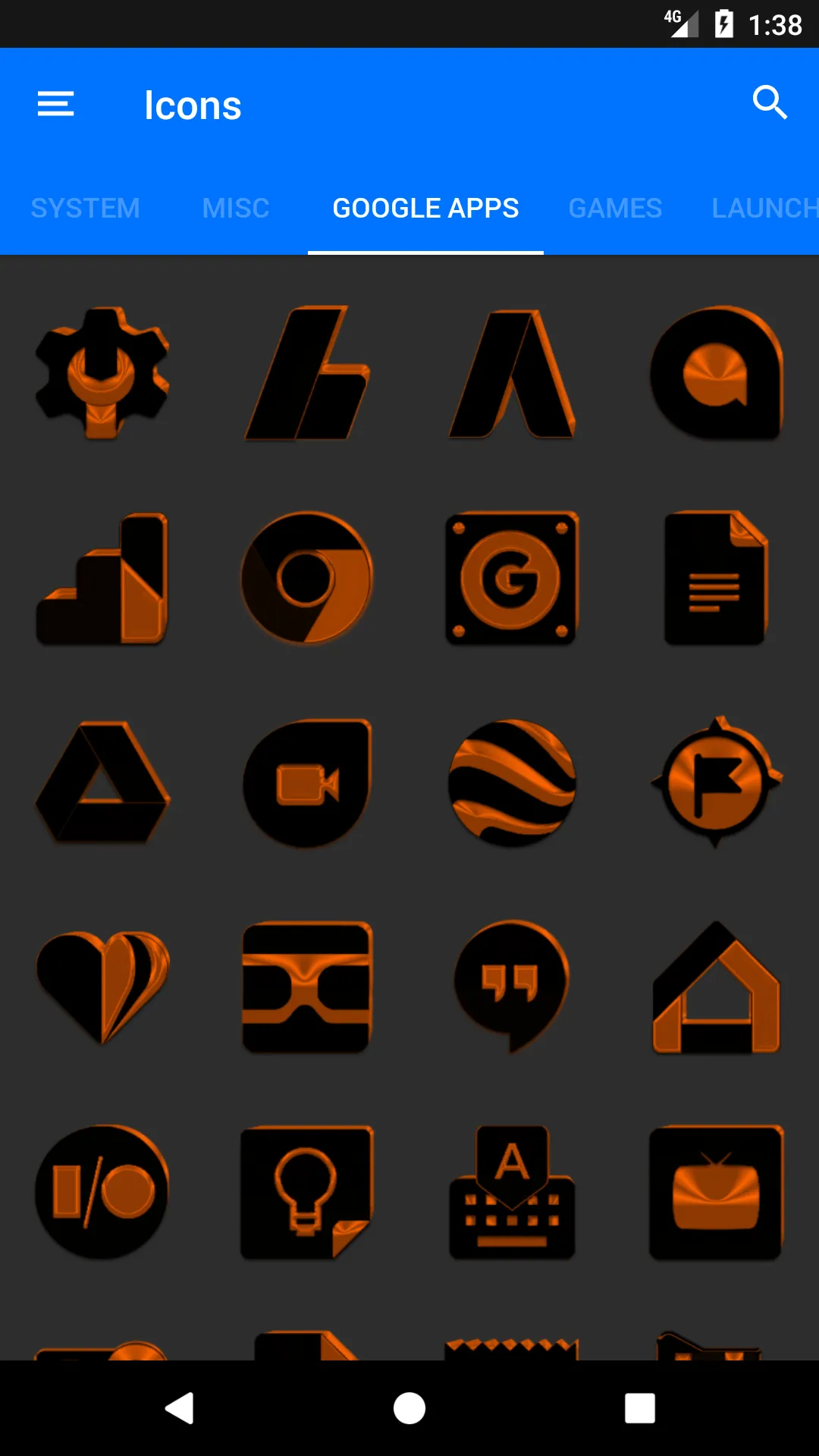 Black and Orange Icon Pack | Indus Appstore | Screenshot