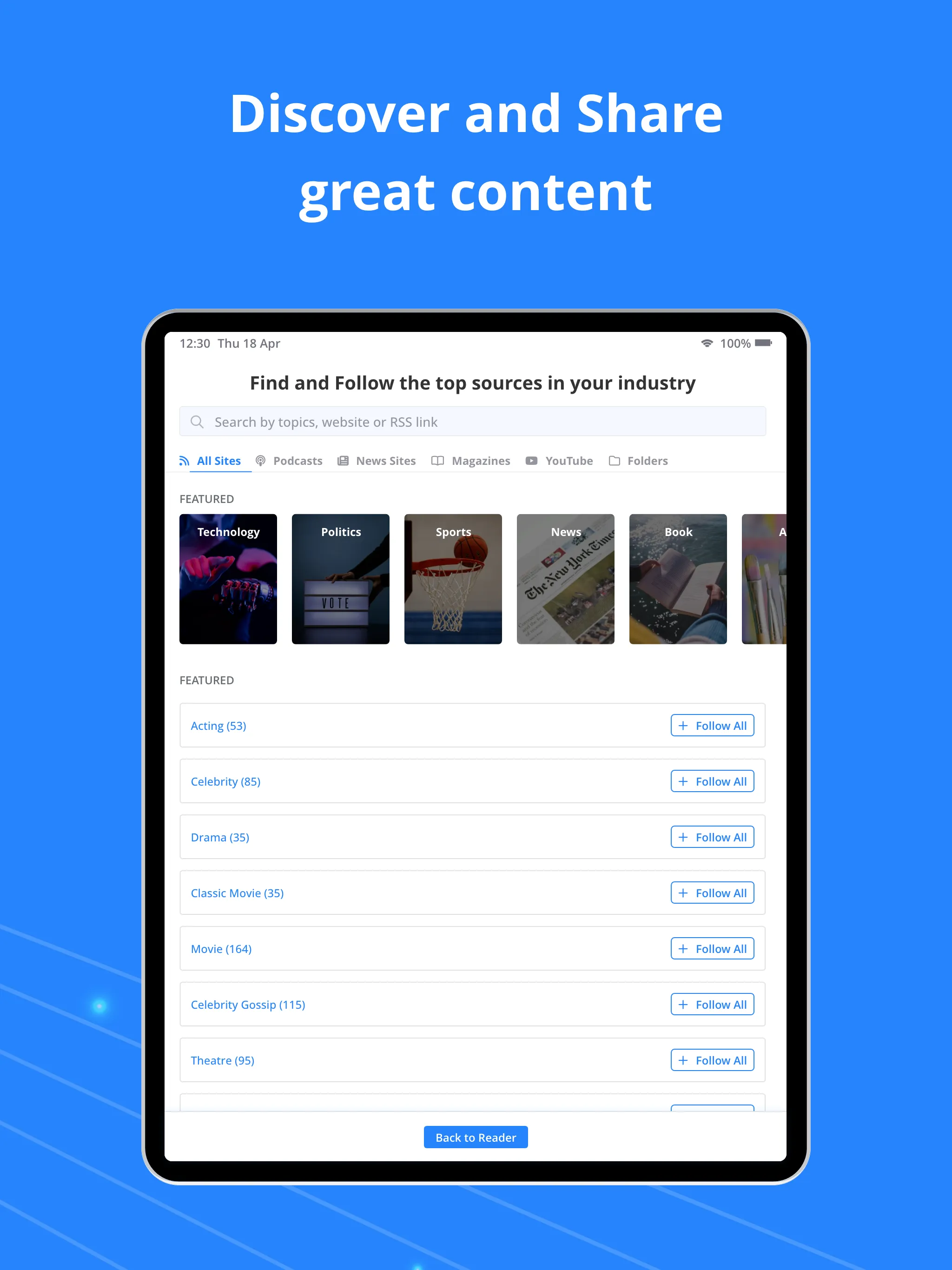 Feedspot Reader | Indus Appstore | Screenshot