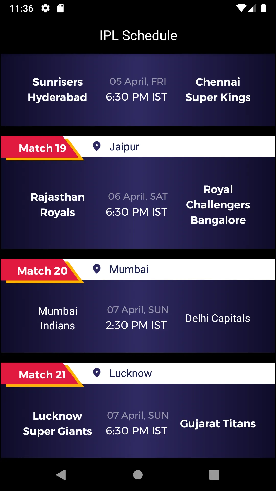 IPL Schedule 2024 | Indus Appstore | Screenshot