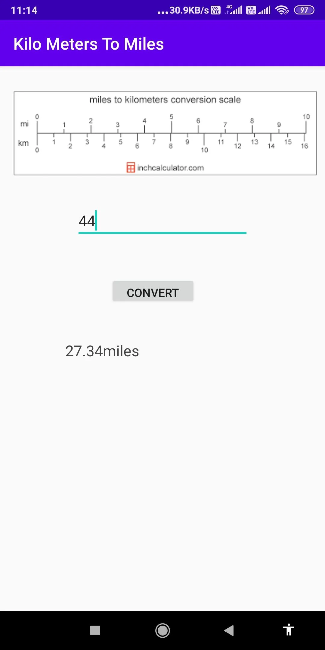 Convert Kilometers To Miles | Indus Appstore | Screenshot