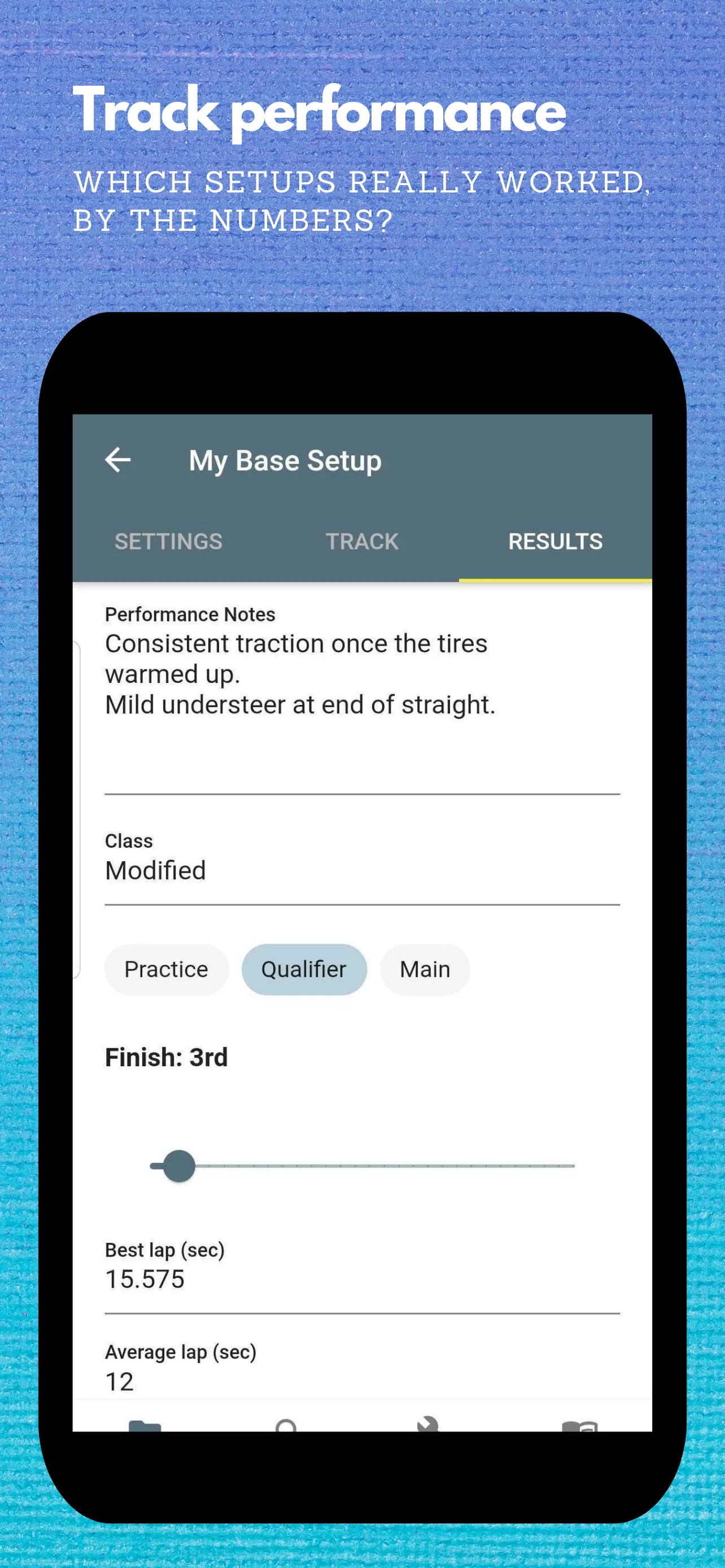 RC Setup App & Race Log | Indus Appstore | Screenshot