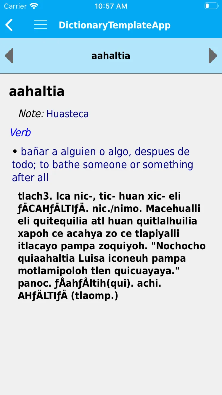 Trilingual Nahuatl Dictionary | Indus Appstore | Screenshot