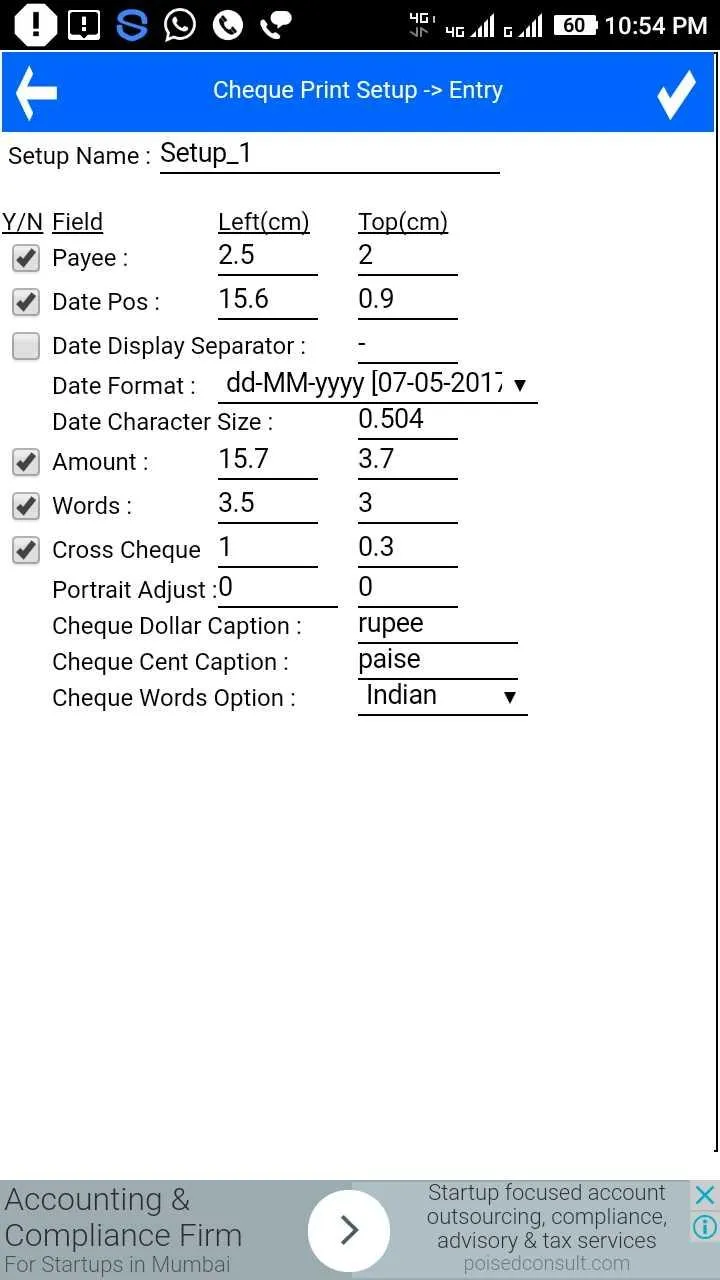 Cheque Printing Software | Indus Appstore | Screenshot