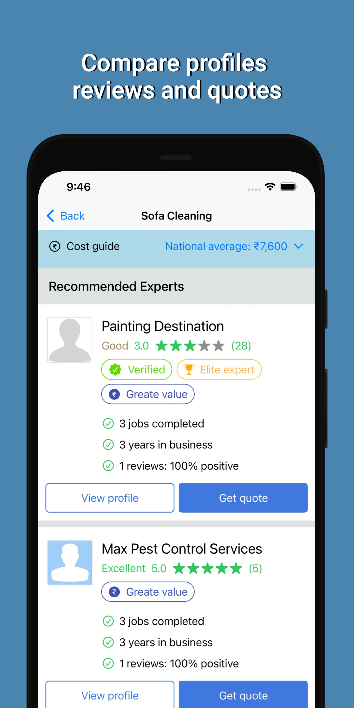 HomeTriangle: Hire Experts | Indus Appstore | Screenshot