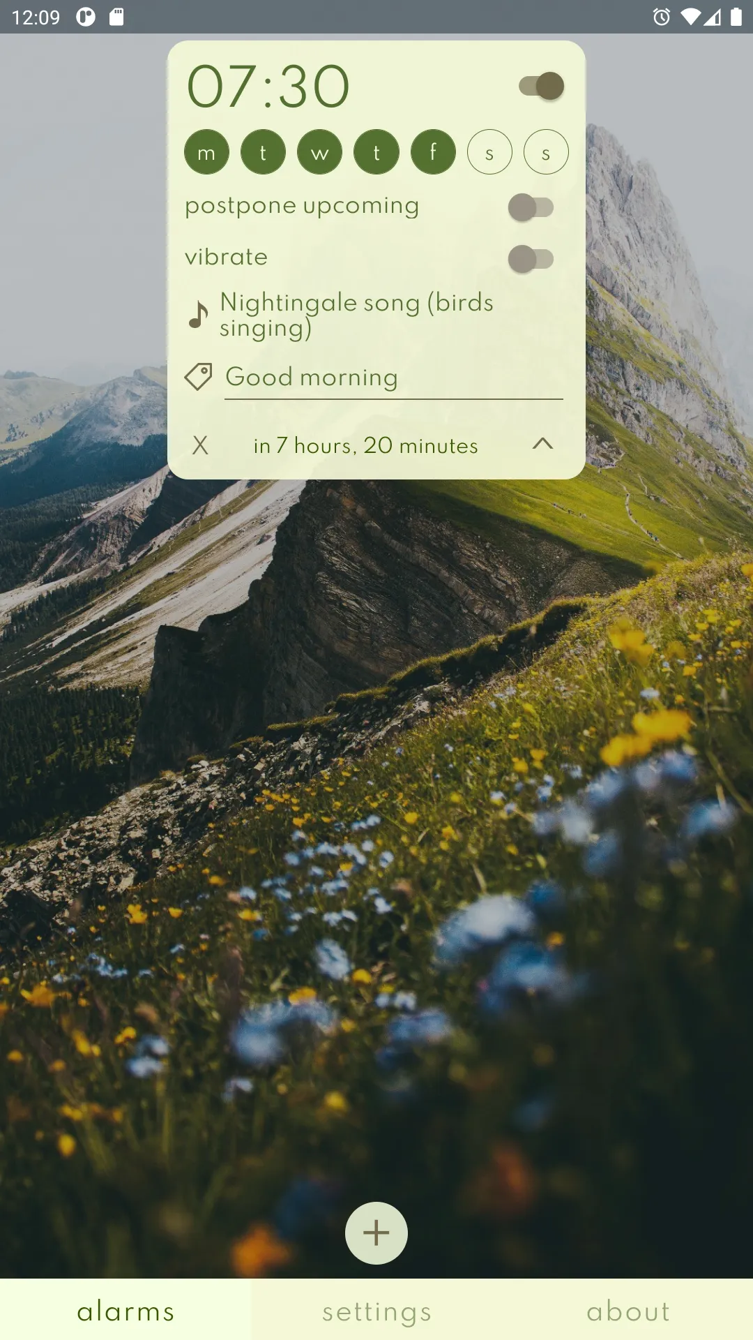 Nature sounds alarm clock | Indus Appstore | Screenshot