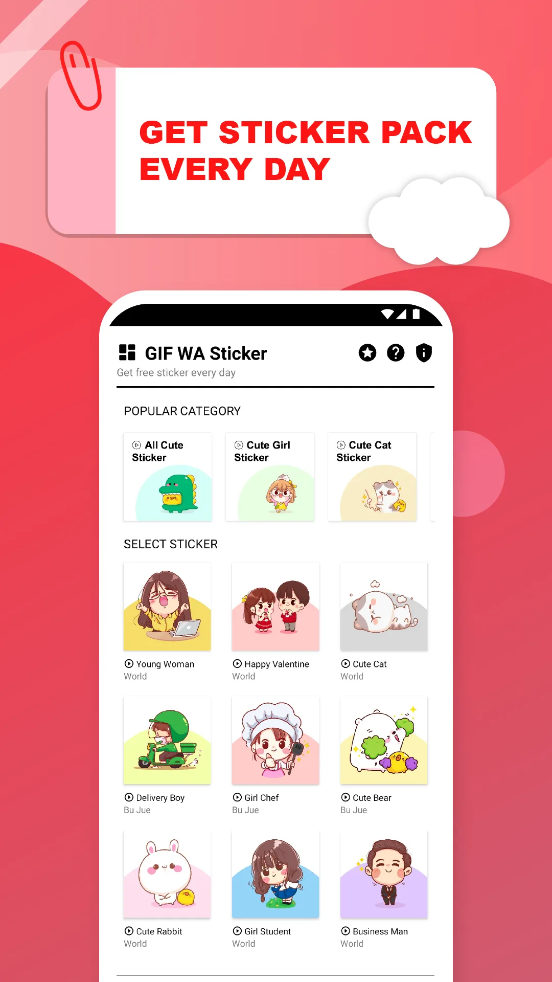 GIF WA Sticker : Animated Stic | Indus Appstore | Screenshot