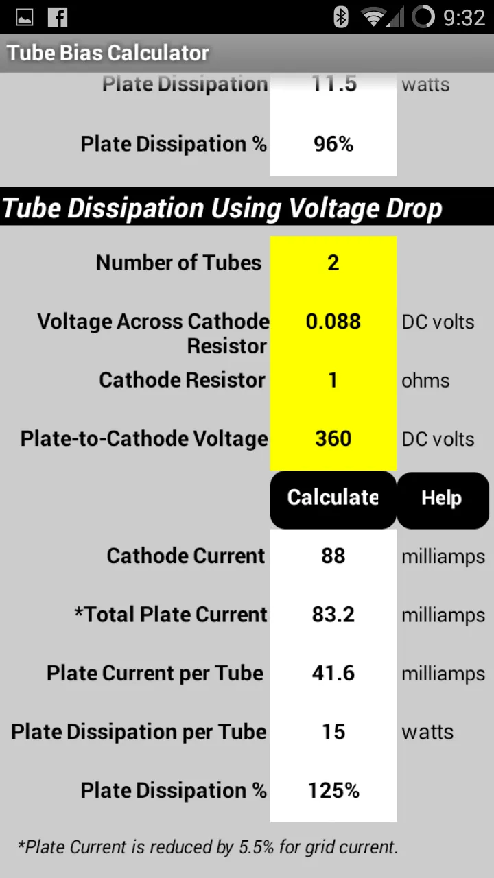 Tube Bias Calculator | Indus Appstore | Screenshot