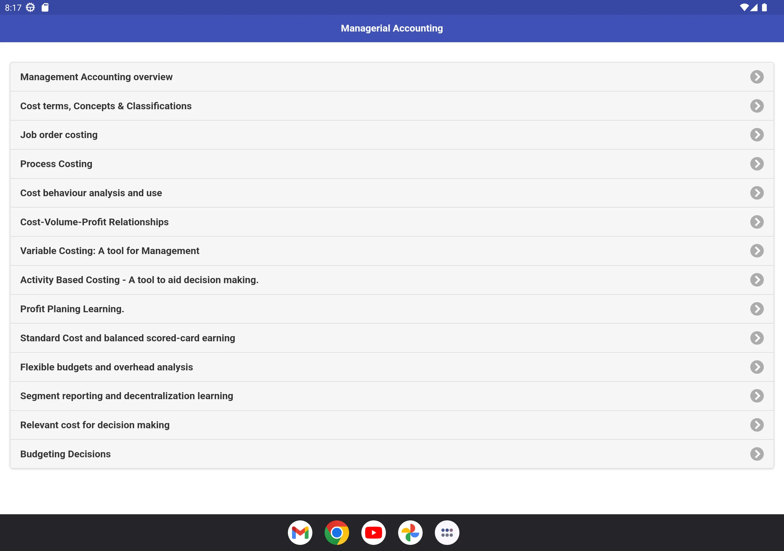 Managerial Accounting | Indus Appstore | Screenshot