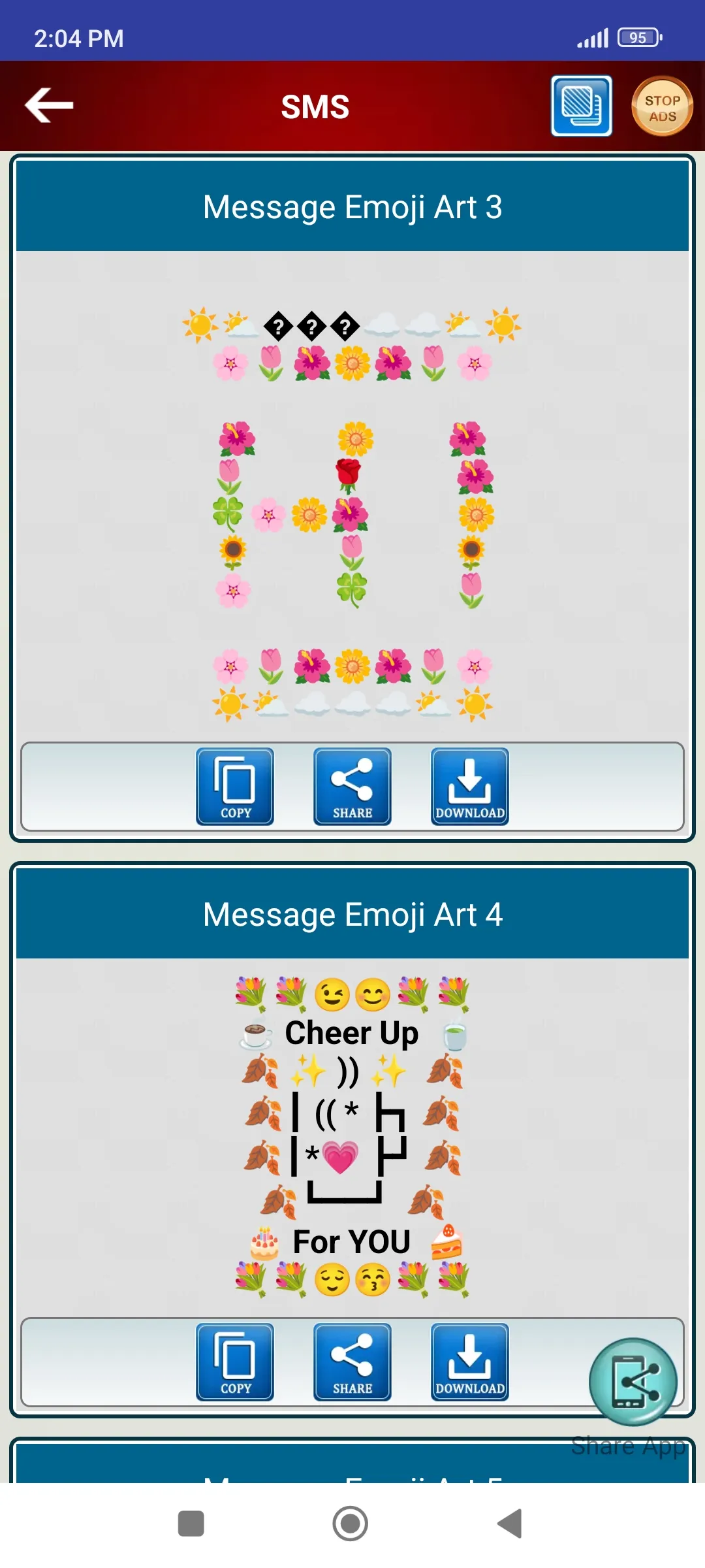 Share Cool Emoji Arts Designs | Indus Appstore | Screenshot