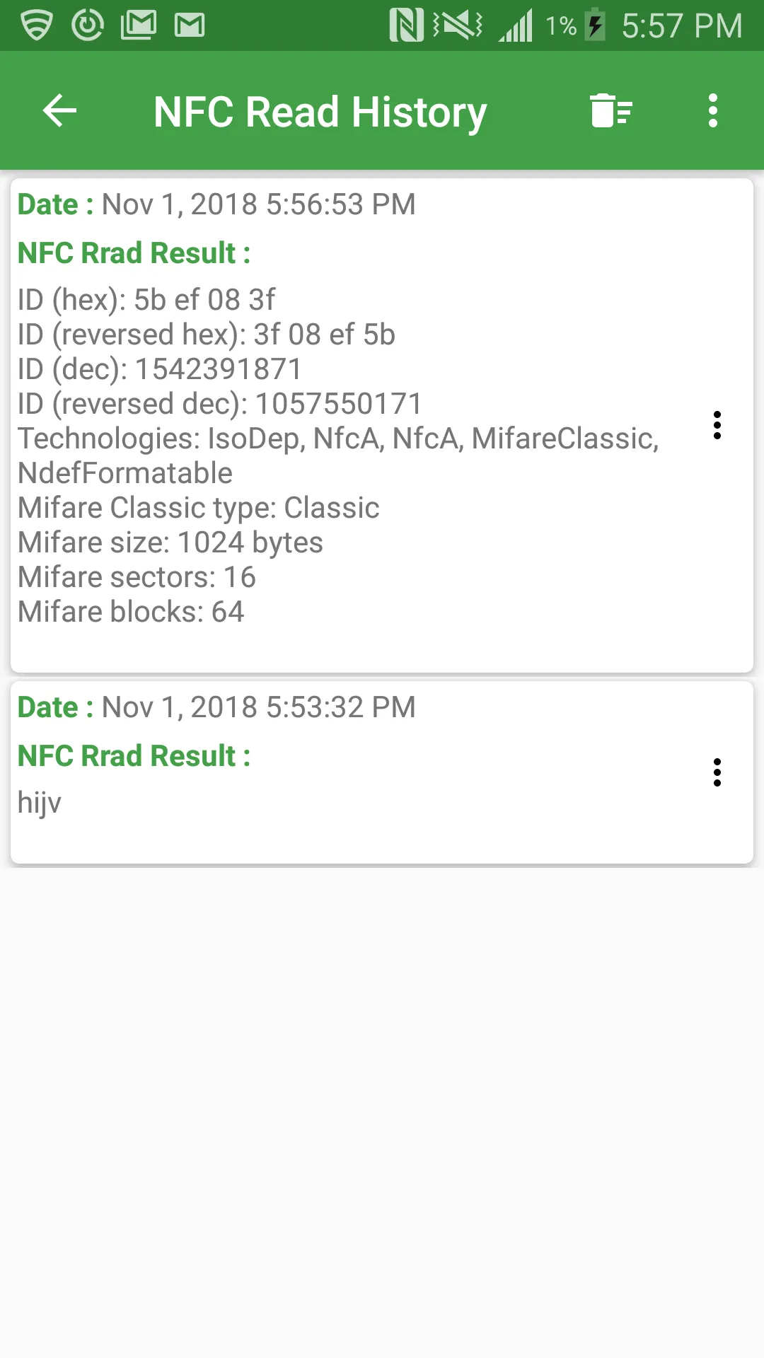 NFC/RF Reader and Writer | Indus Appstore | Screenshot