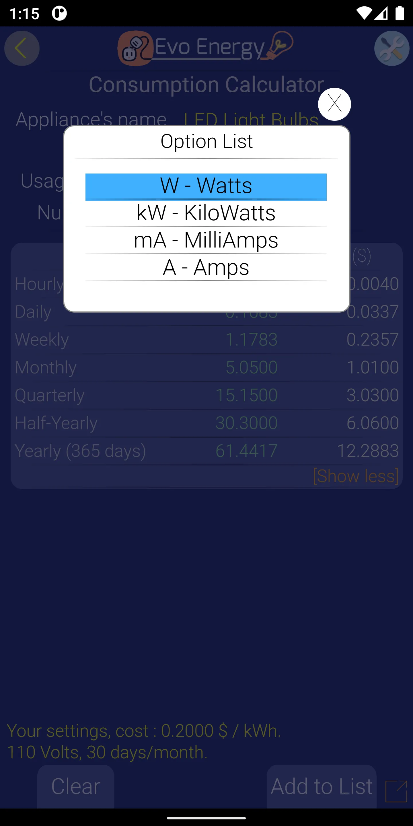 EvoEnergy - Electricity Calc | Indus Appstore | Screenshot