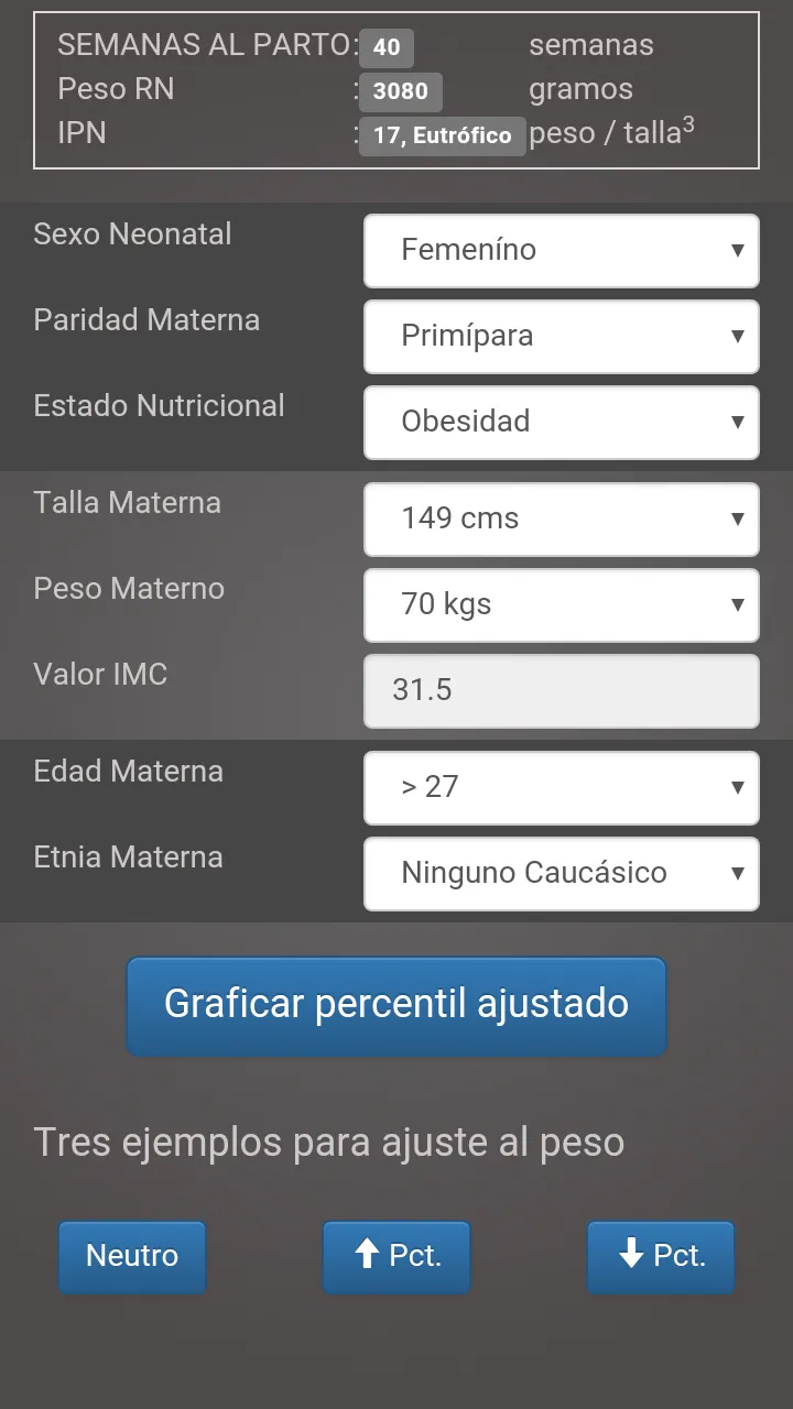 Ajuste Peso Recién Nacido | Indus Appstore | Screenshot