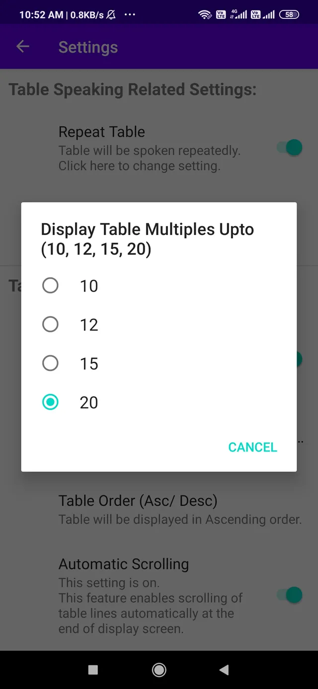 Math Tables - from 0 to 100 | Indus Appstore | Screenshot