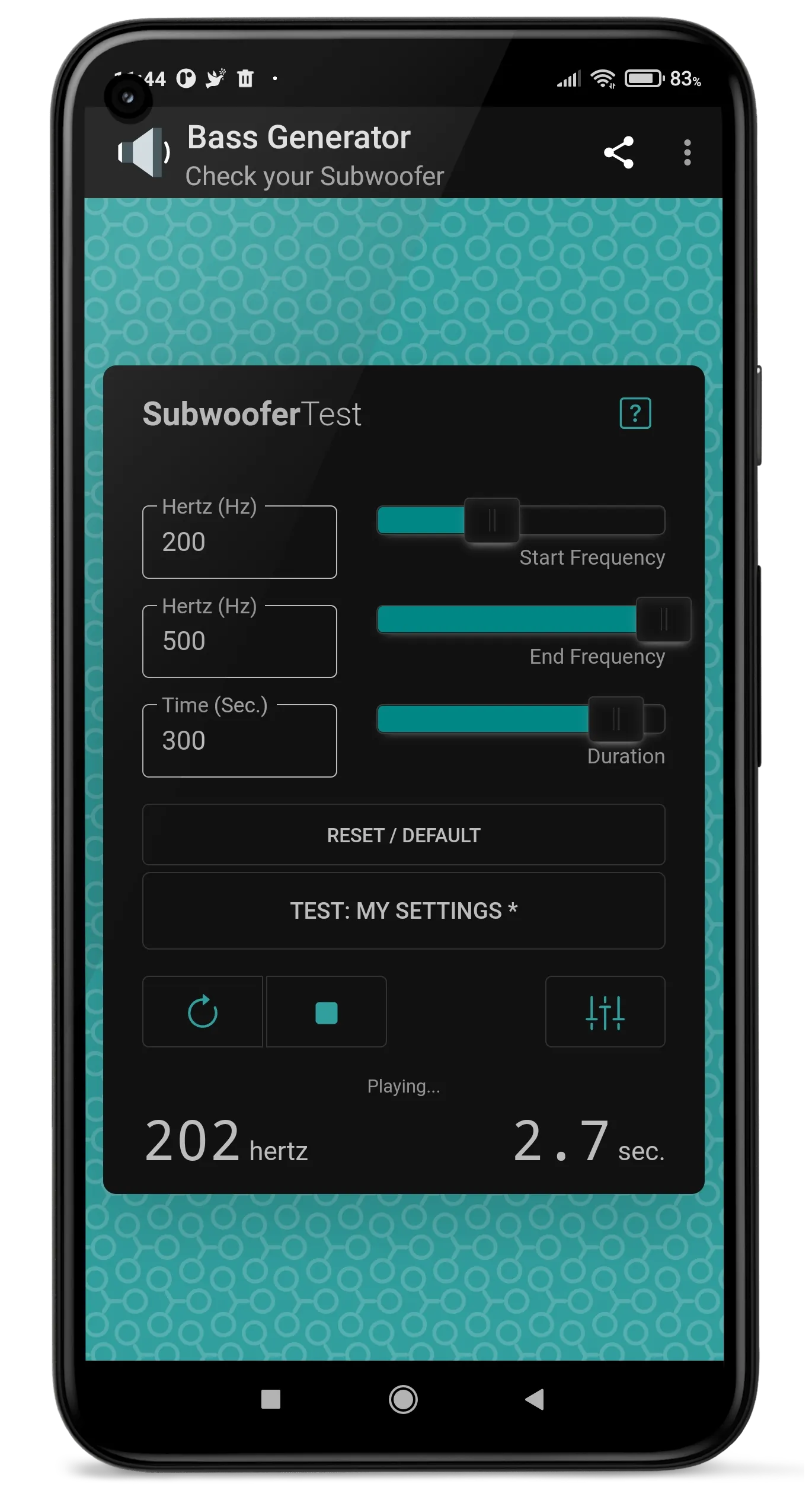 Bass Generator. Subwoofer Test | Indus Appstore | Screenshot
