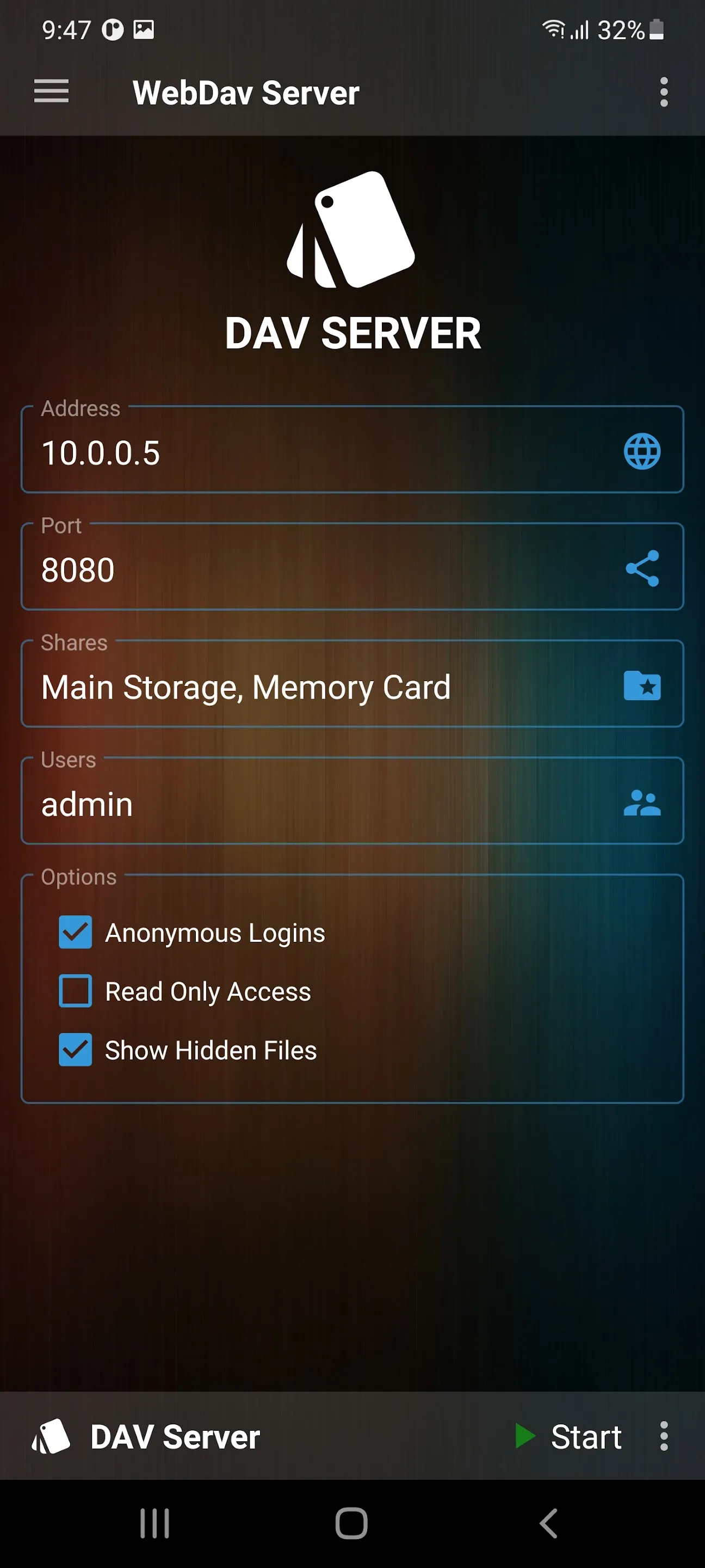 WebDav Server | Indus Appstore | Screenshot