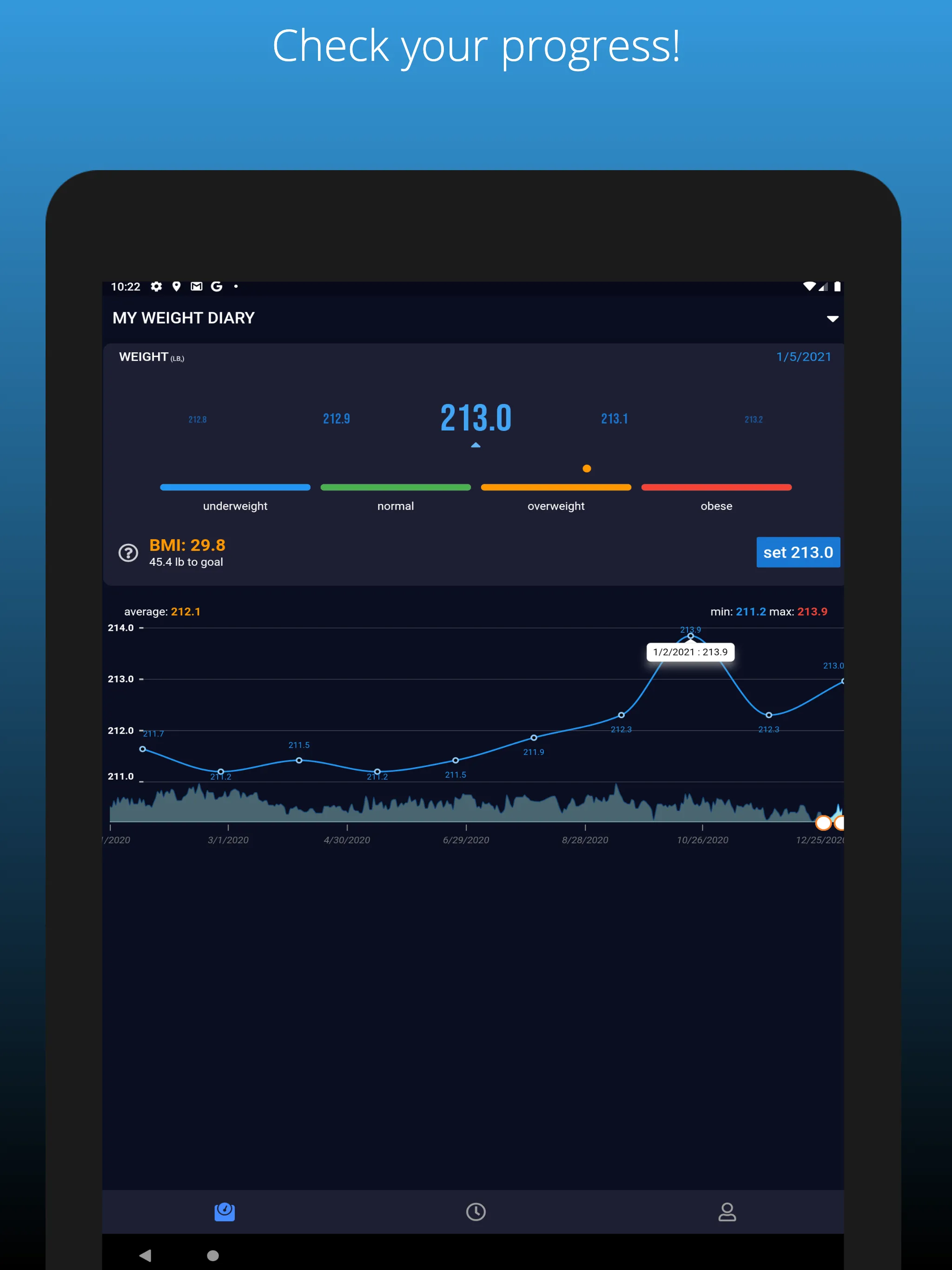 WeightDiary with BMI | Indus Appstore | Screenshot