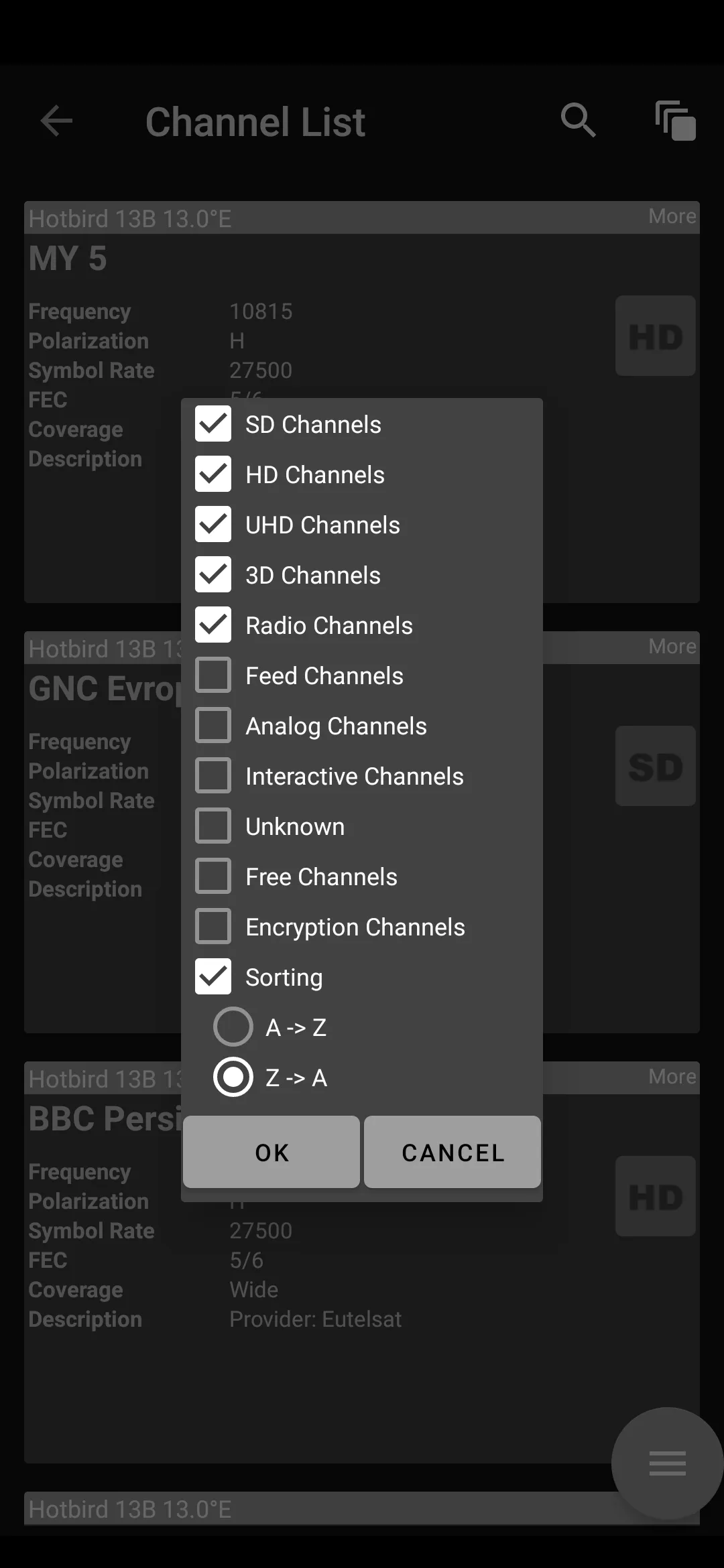 Hotbird Frequency List | Indus Appstore | Screenshot