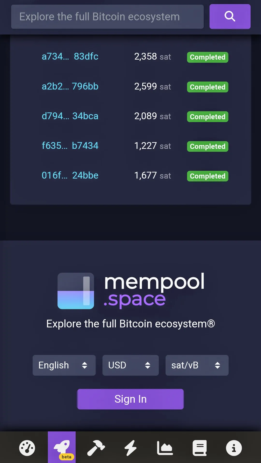 Bitcoin Explorer (by mempool) | Indus Appstore | Screenshot