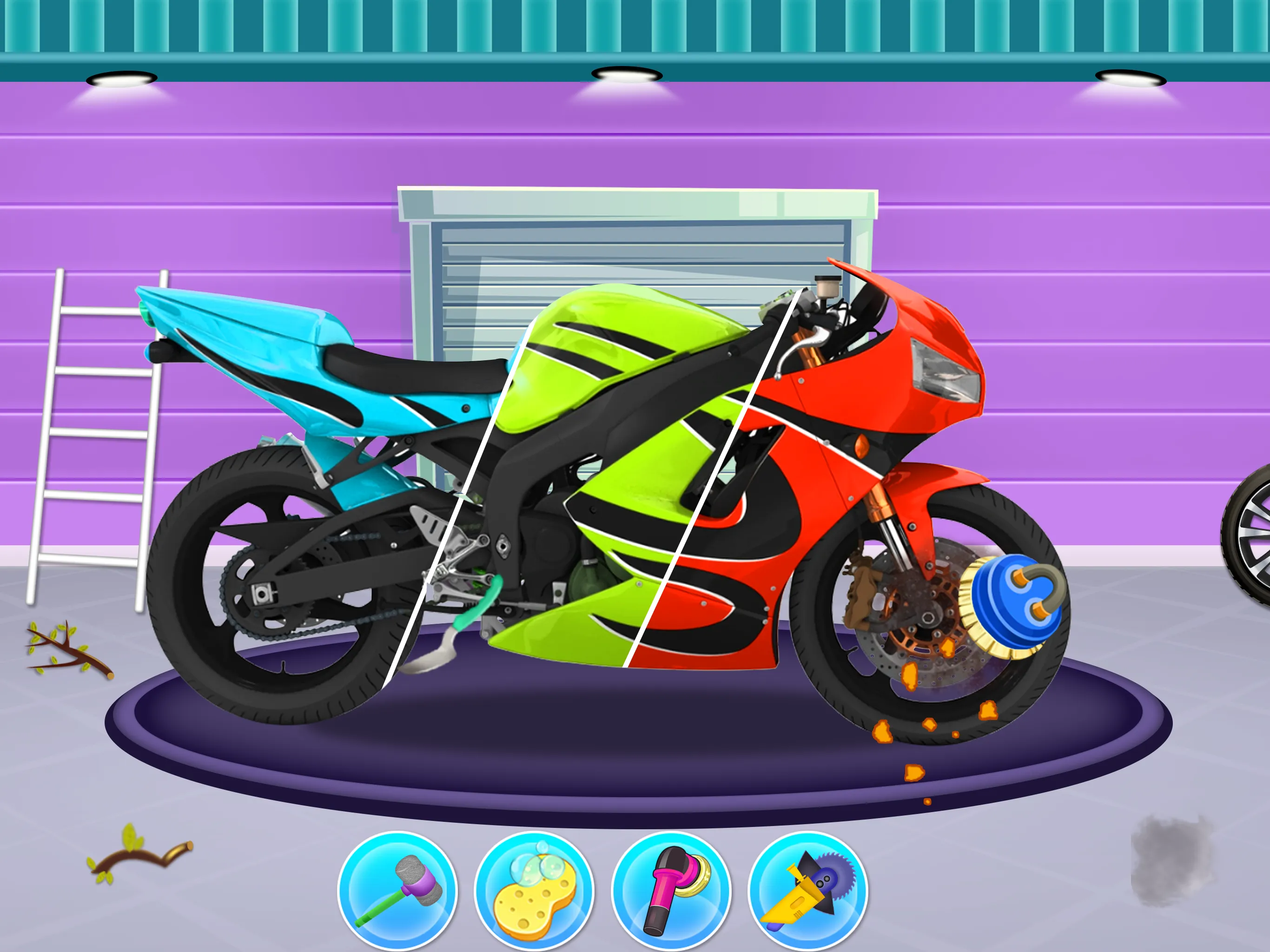 Power Washing Garage Bike Game | Indus Appstore | Screenshot