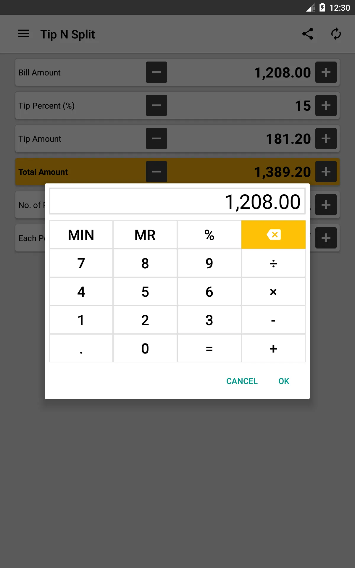 Tip N Split Tip Calculator | Indus Appstore | Screenshot