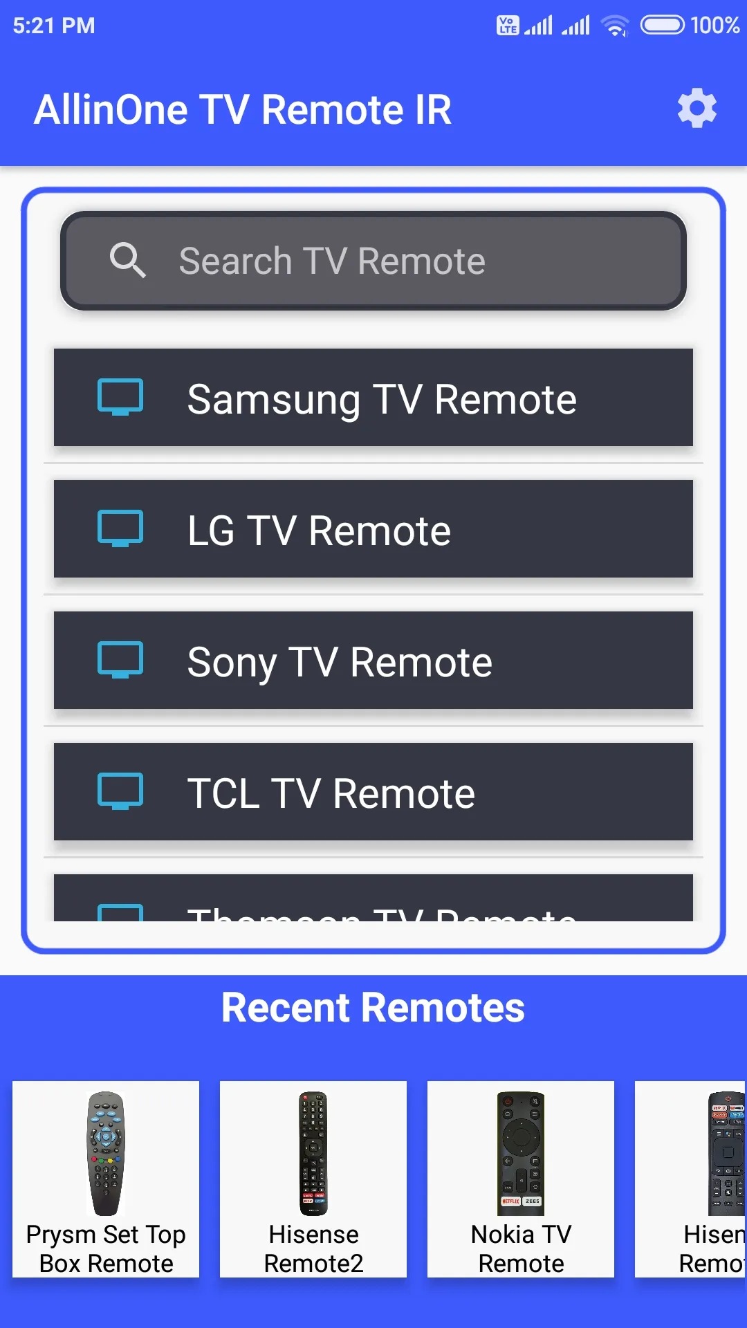 AllinOne TV Remote IR | Indus Appstore | Screenshot
