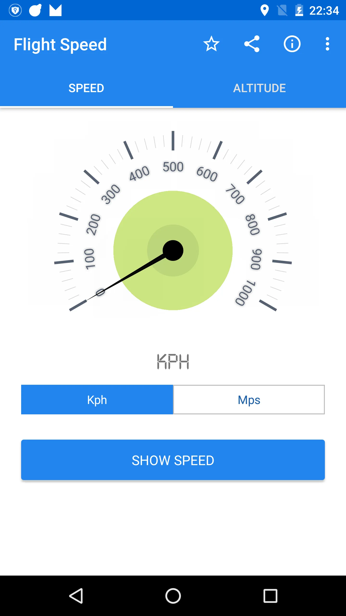 Flight Speed - GPS based meter | Indus Appstore | Screenshot