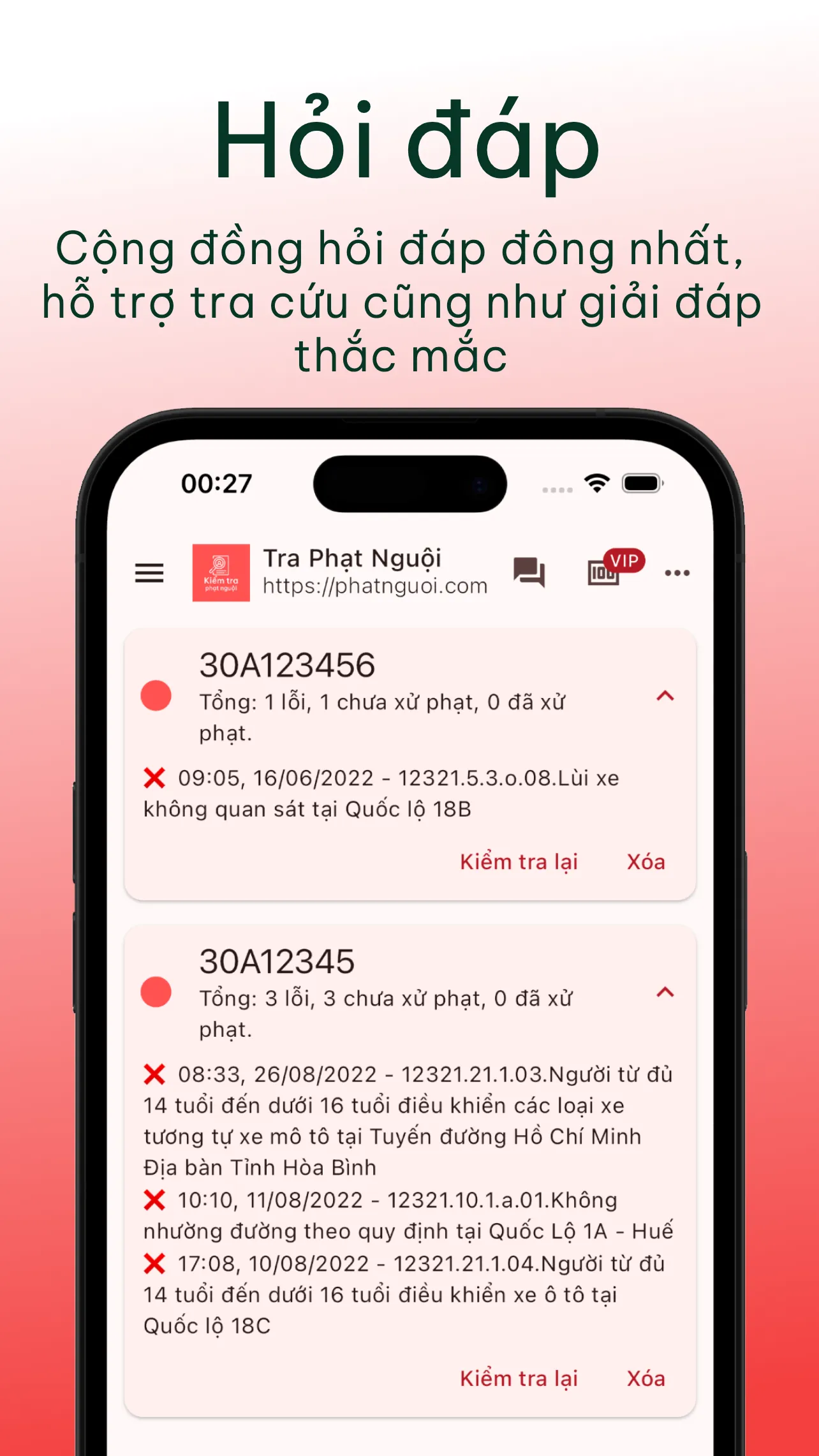 Vietnamese Cold Penalty Lookup | Indus Appstore | Screenshot