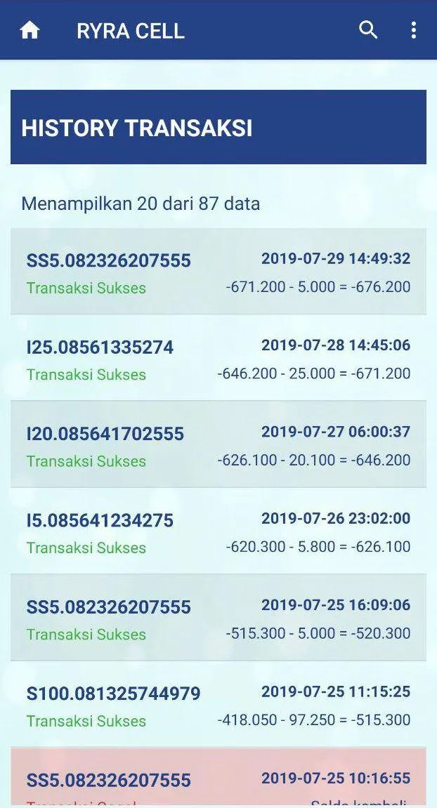 RYRA CELL : Agen Pulsa & PPOB | Indus Appstore | Screenshot