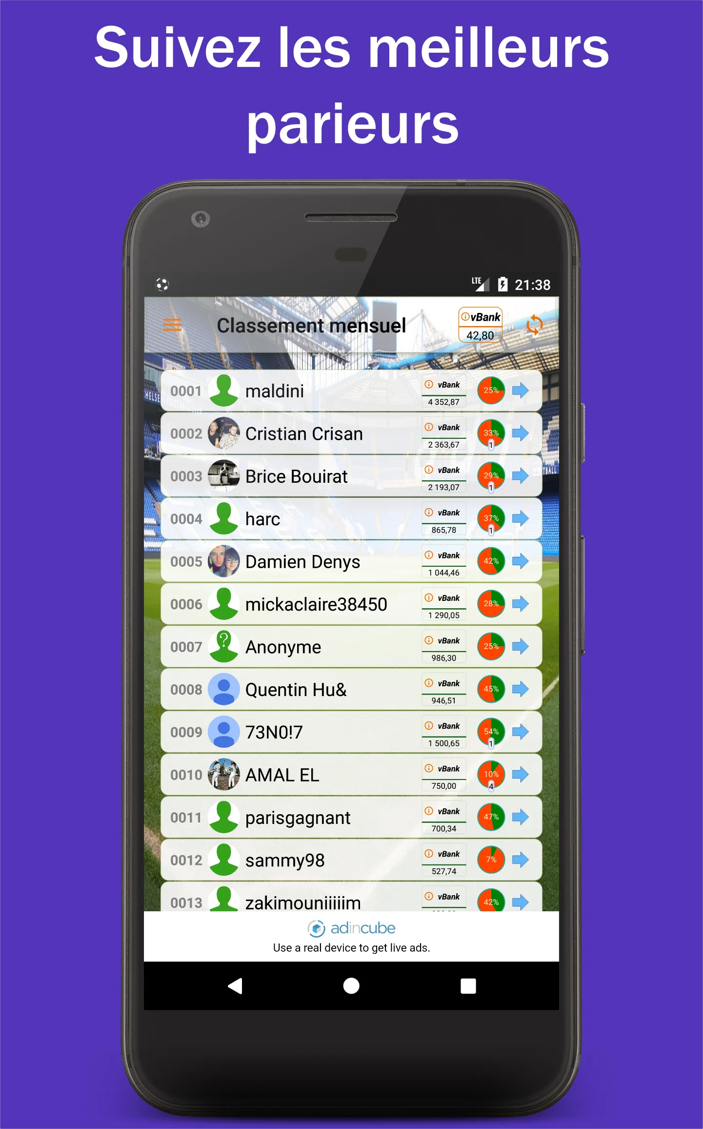 Pronostics foot! | Indus Appstore | Screenshot